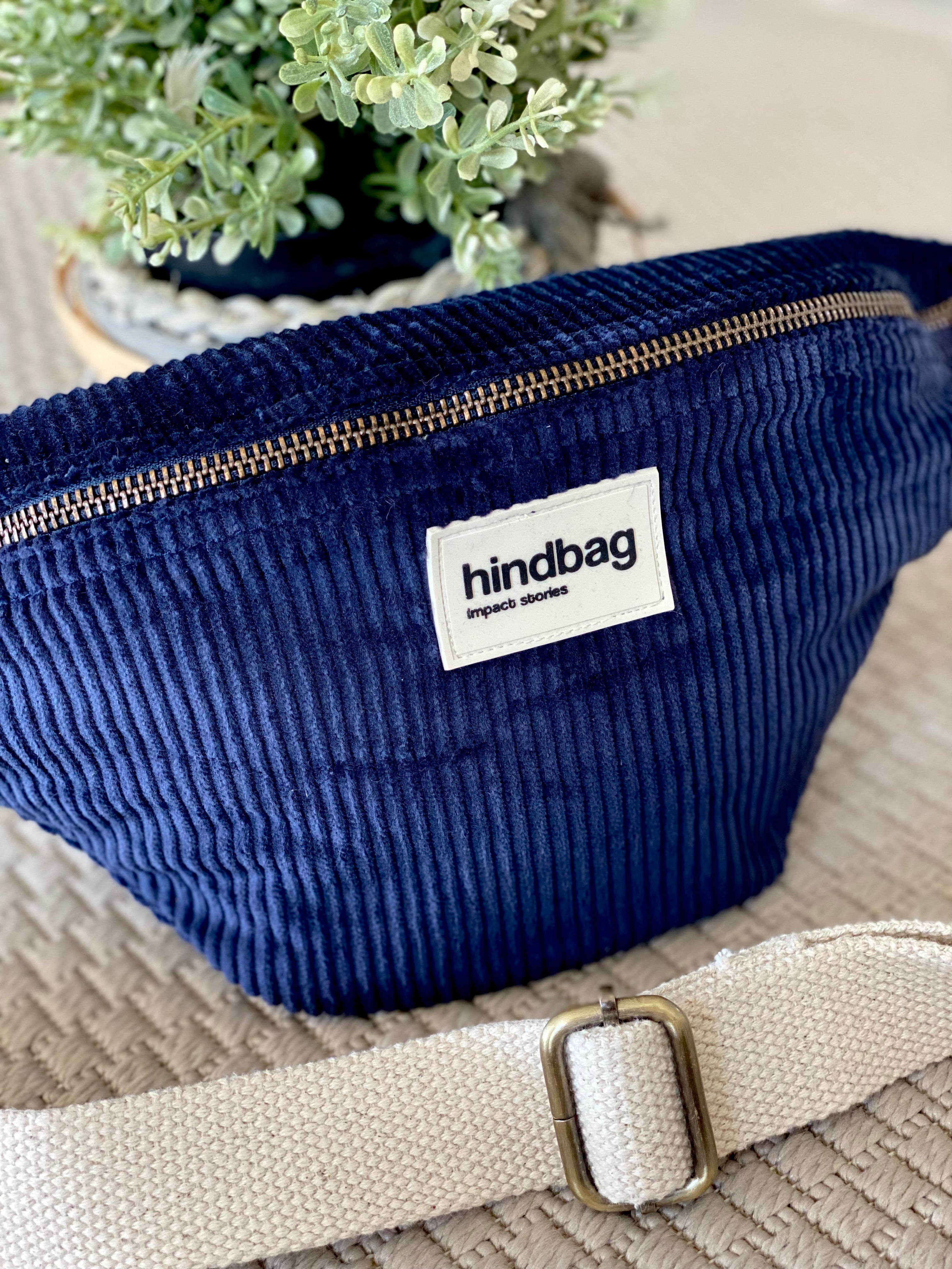 Sac banane HINDBAG Olivia Velours marine