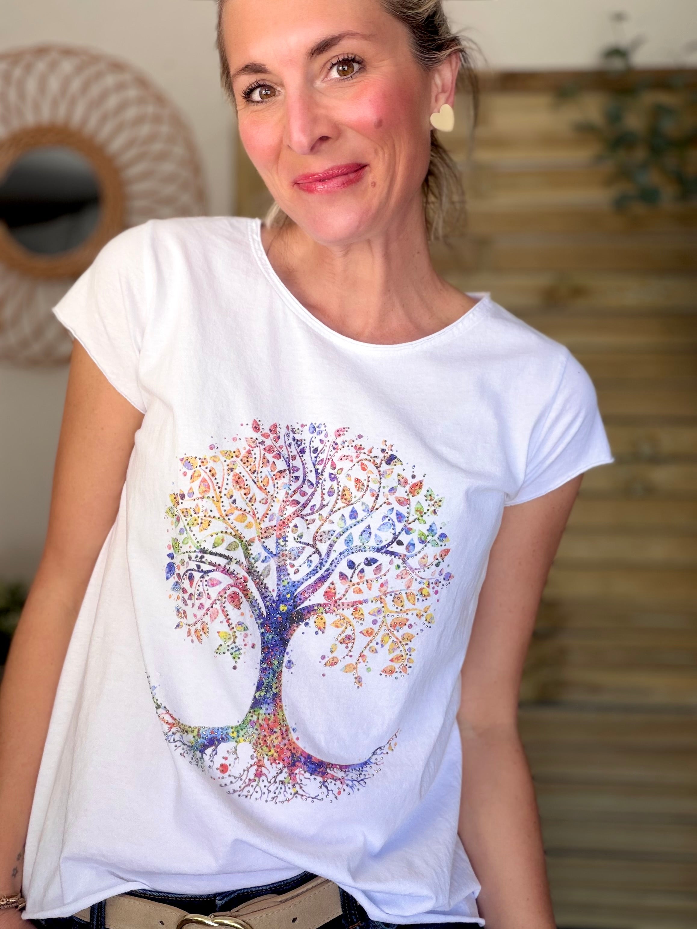 Tee shirt strass Arbre de vie 🌳🩷 BAYA