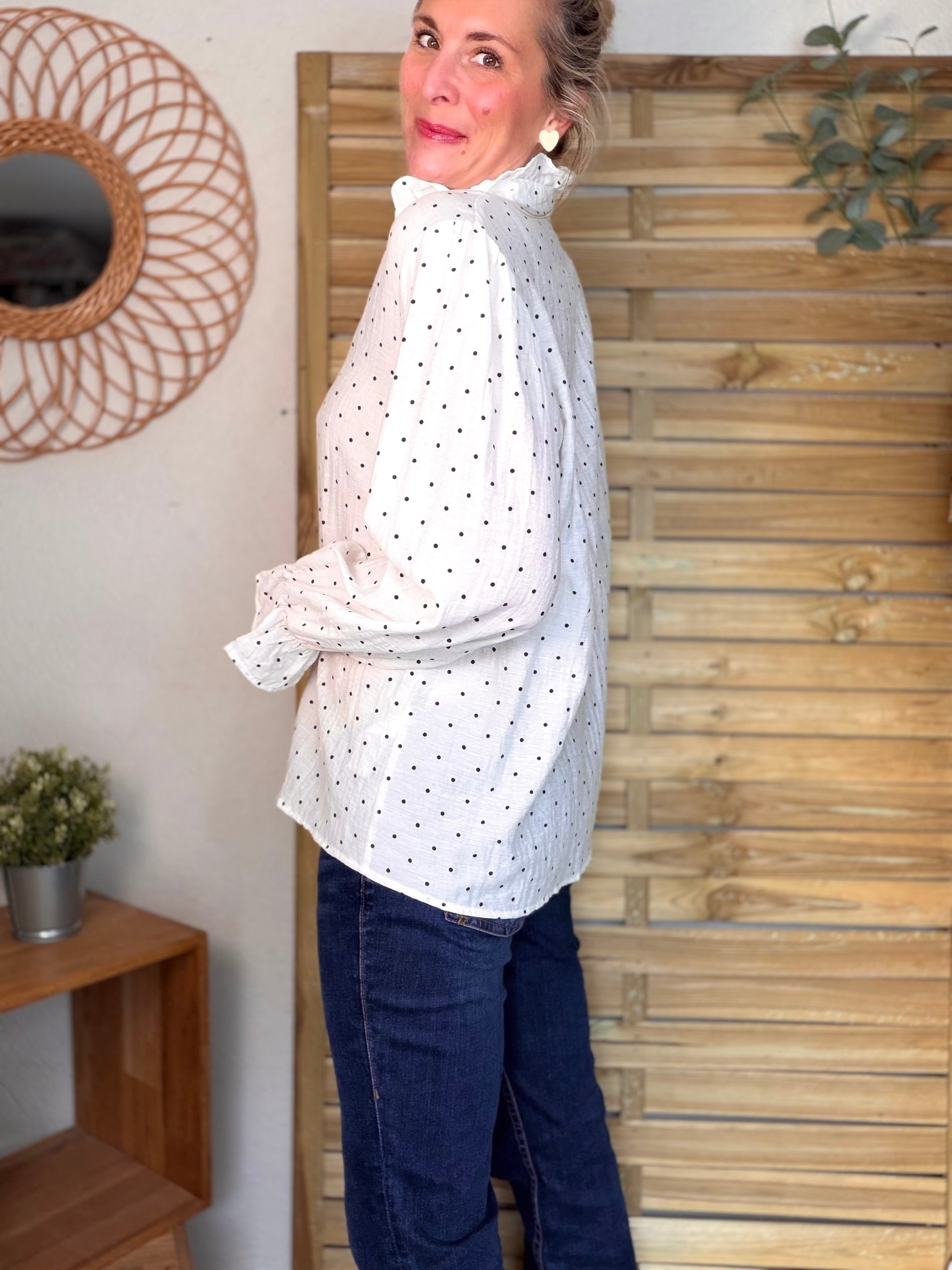 ⚡️ARRIVAGE - Blouse écrue à pois MAËLYS