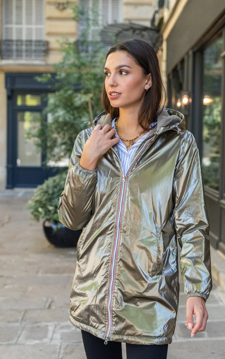 Parka Imperméable LOUISE LONG fourré - Bronze - Laura Jo