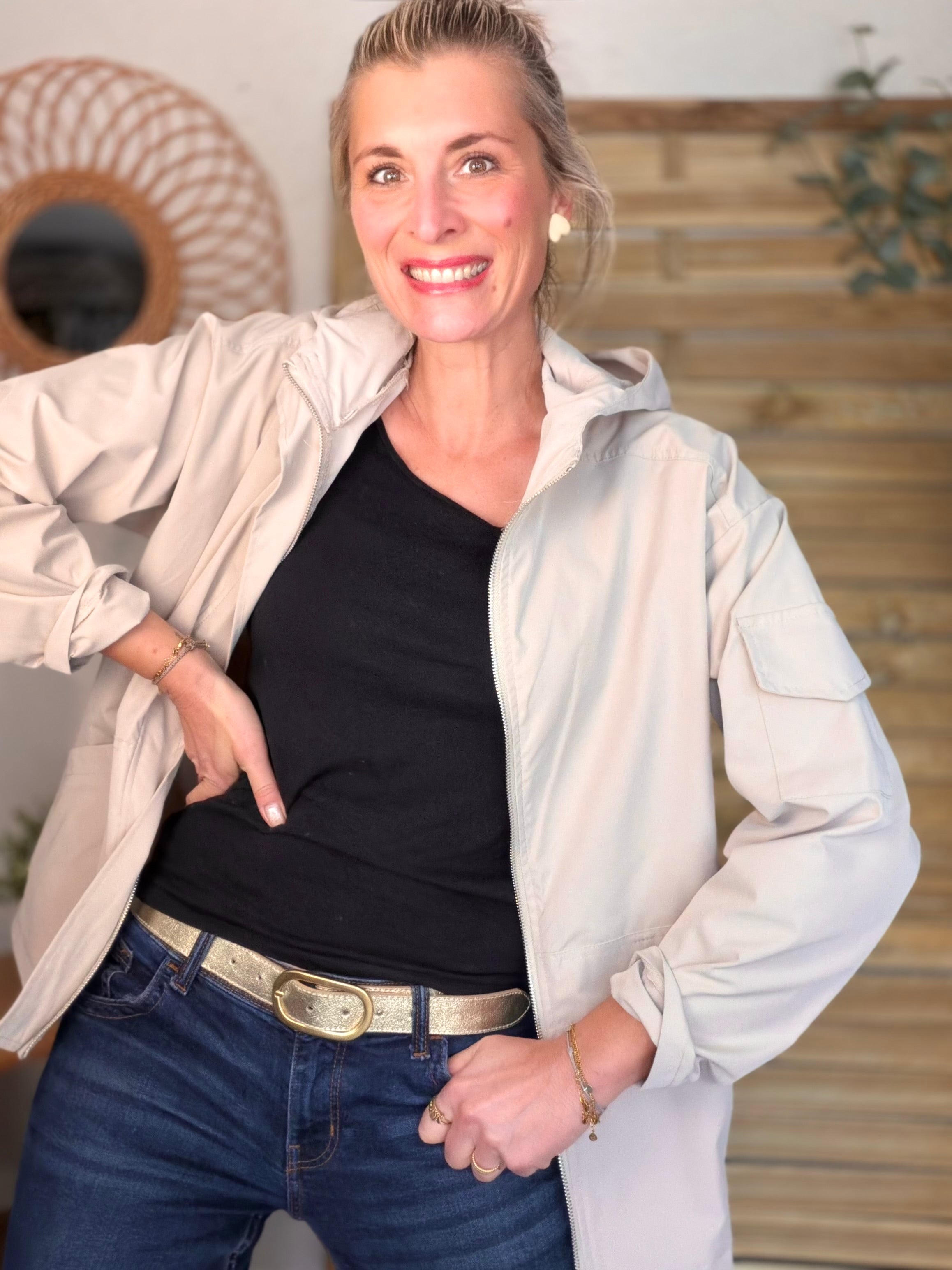 Veste Coupe vent court LIZZIE - Beige