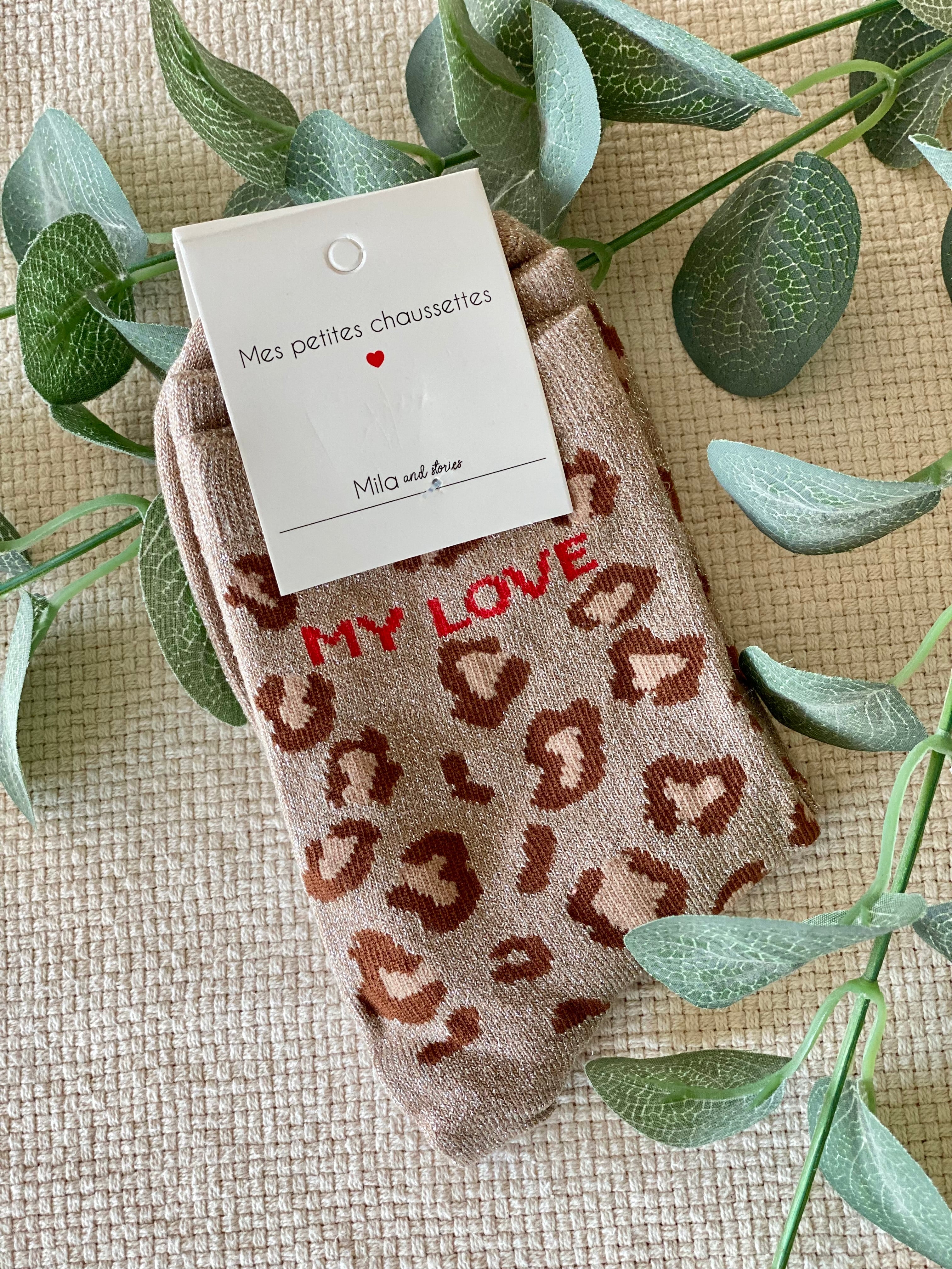 Chaussettes ZORA - Léo taupe 🐆