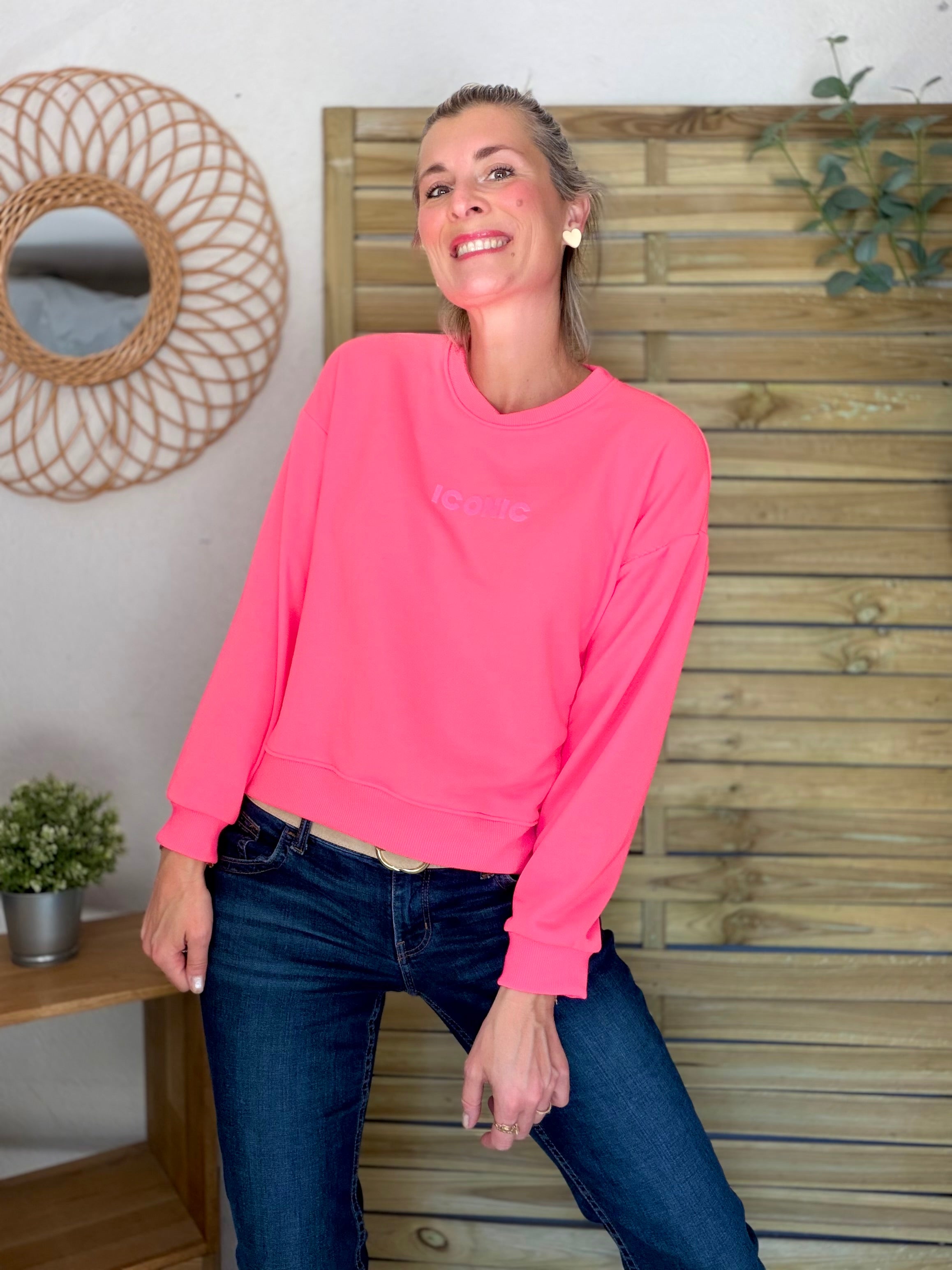 Sweat ICONIC COLINE - Rose fluo