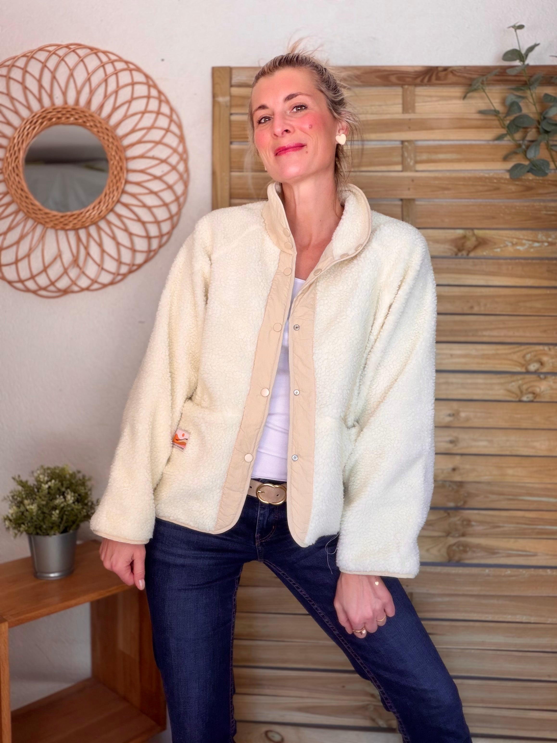 Veste matelassée réversible Sherpa AMÉLIE Beige