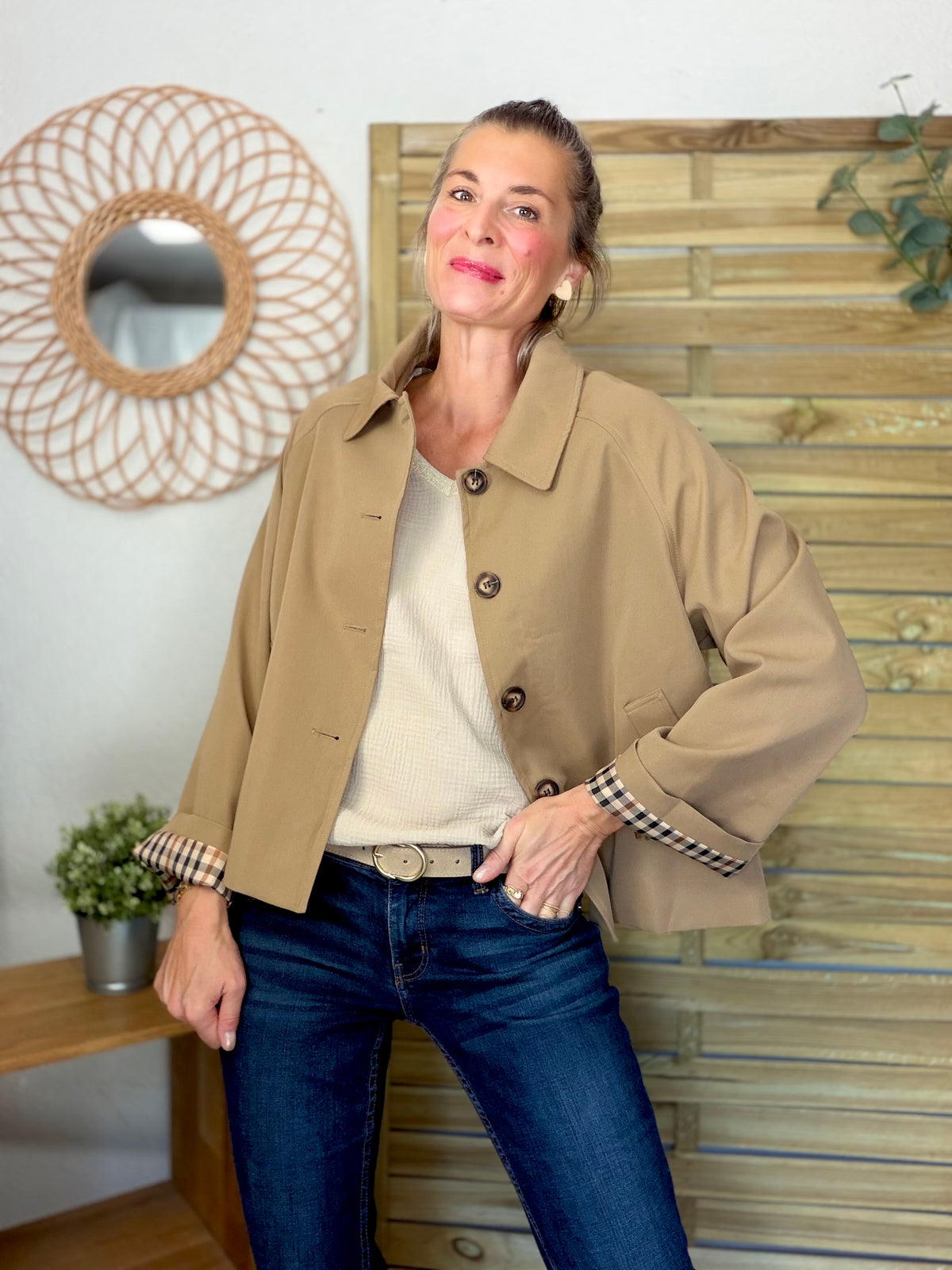 ⚡️ ARRIVAGE • Veste Trench, doublure à carreaux DANA Camel