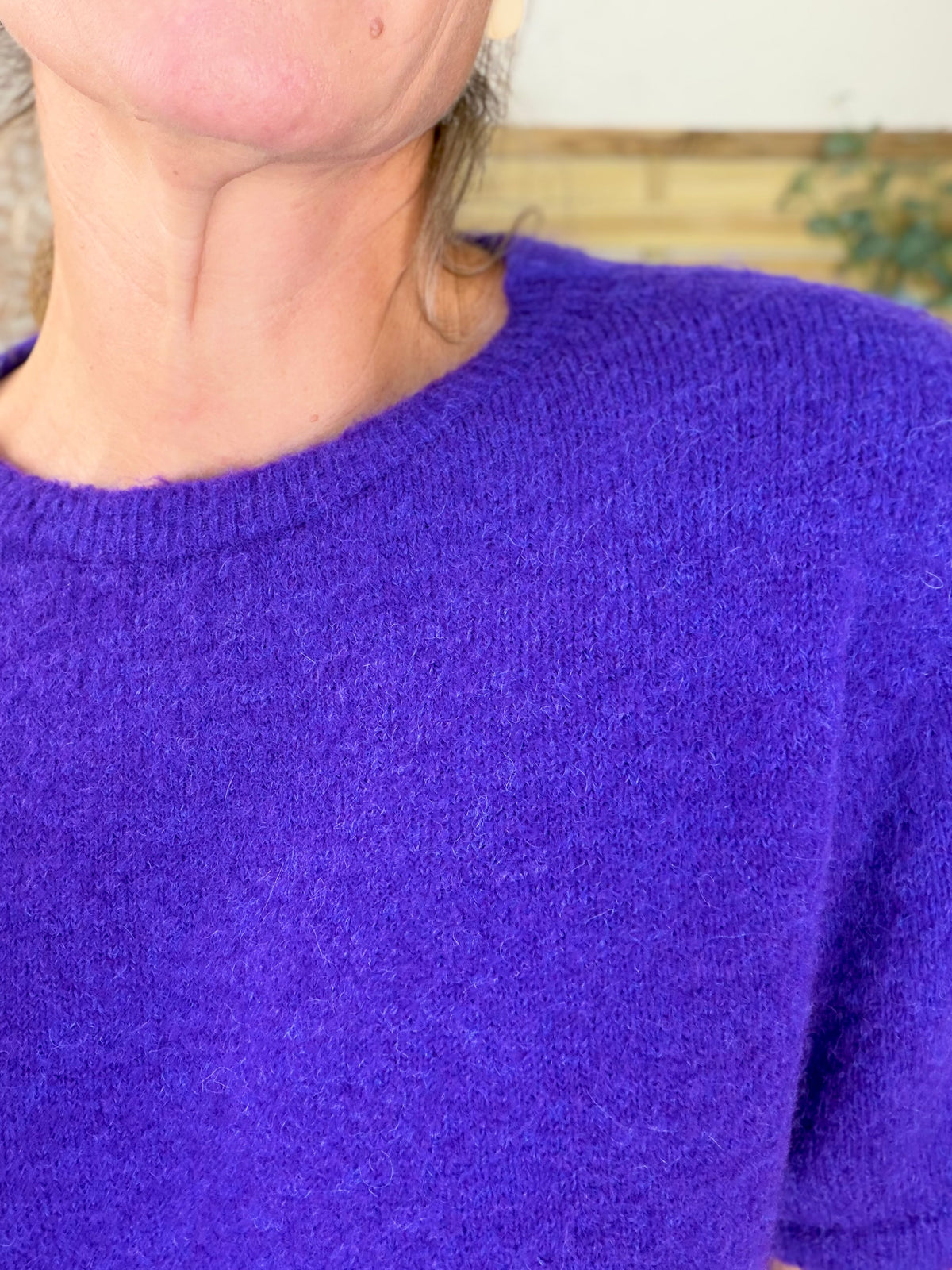 Pull laine et alpaga PEGGY - Violet