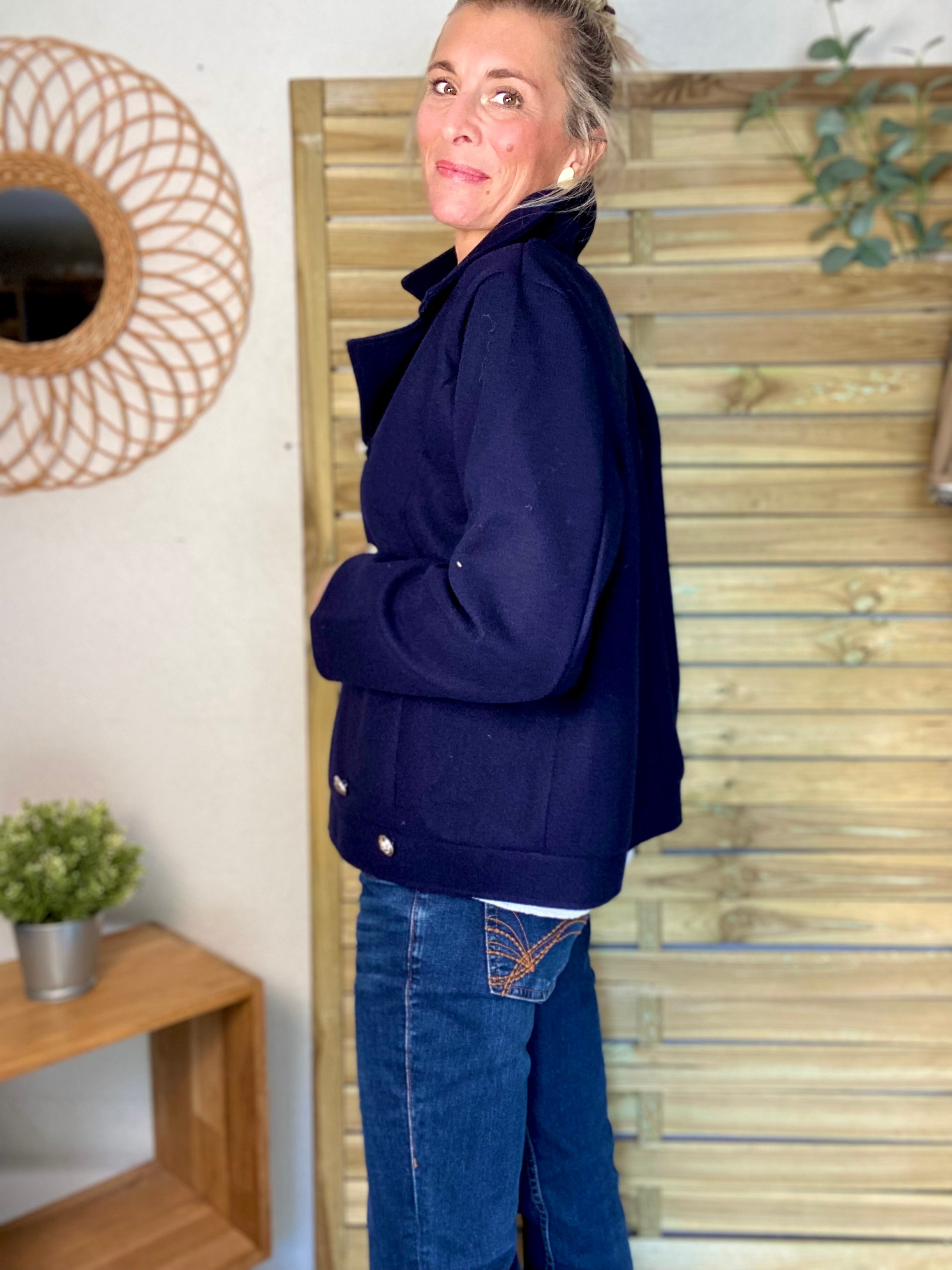 ⚠️ PRÉCOMMANDE (Expédition à partir du 01/10) - Veste caban légère JACK - Bleu marine