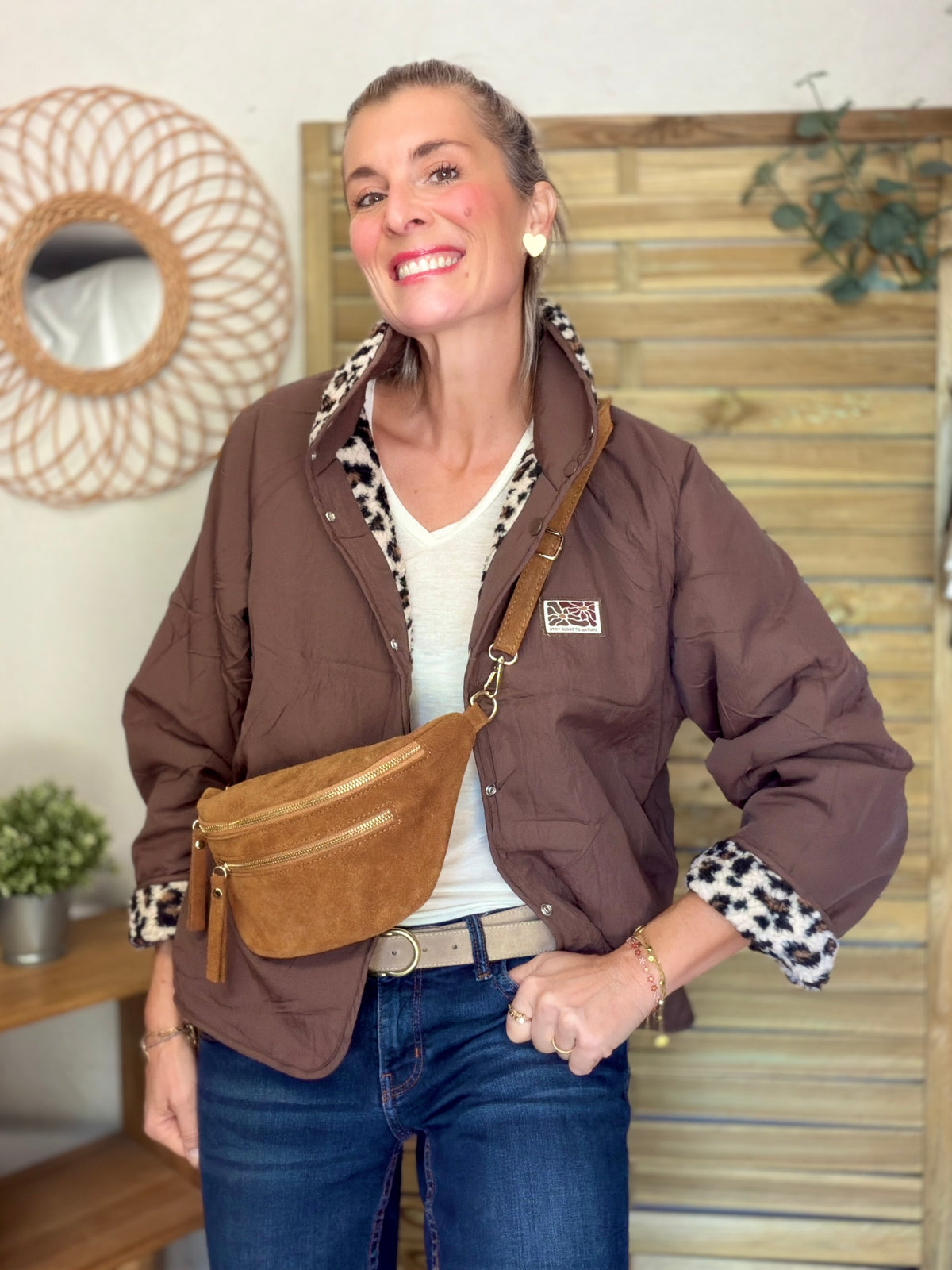 Veste matelassée réversible Sherpa AMÉLIE Choco / Léo
