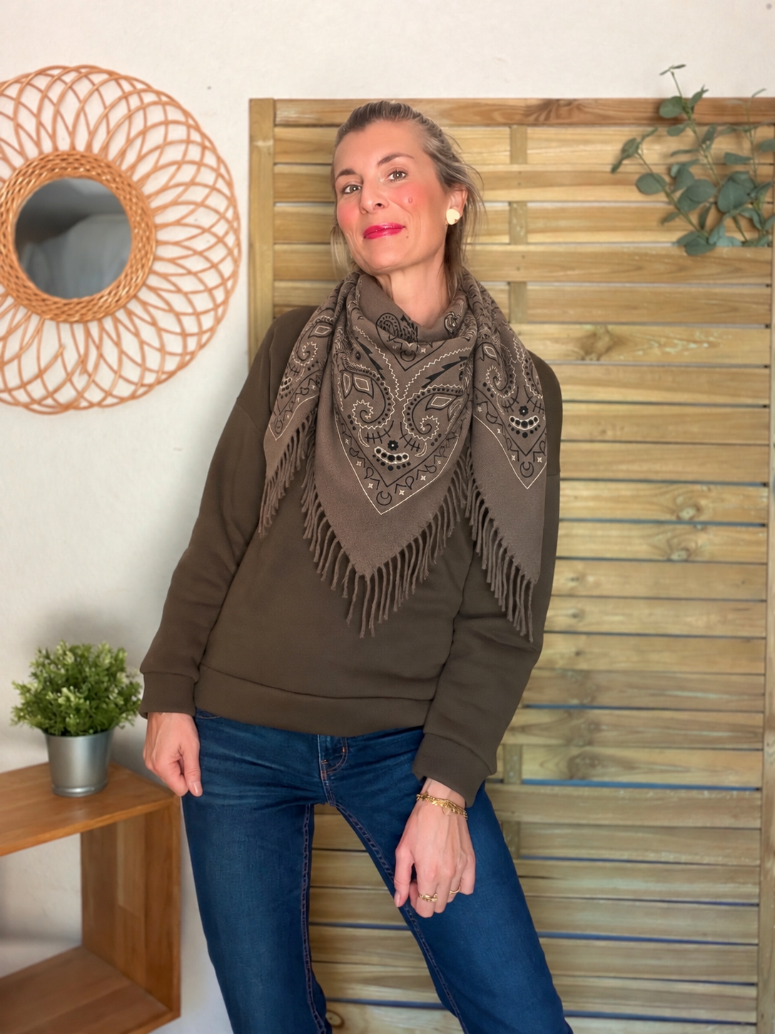 Écharpe Bandana Taupe