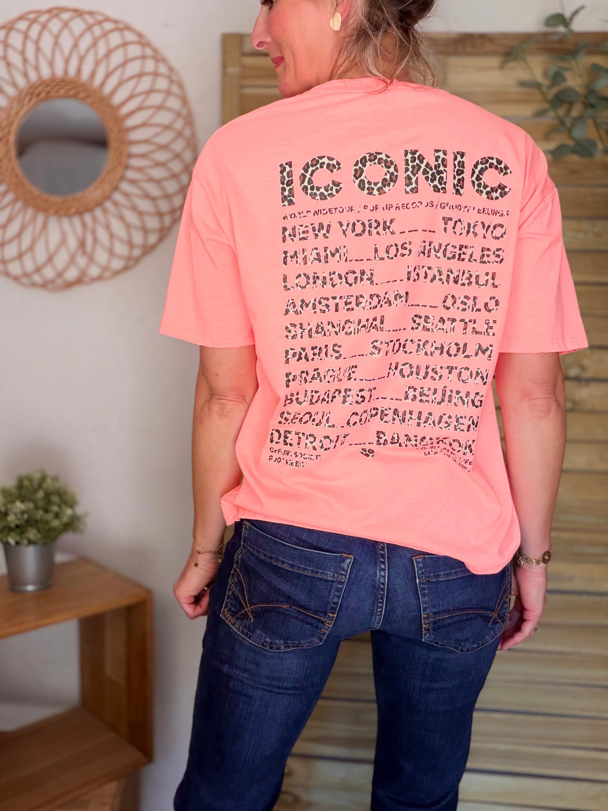 Tee shirt ICONIC Léo LÉONA Orange fluo