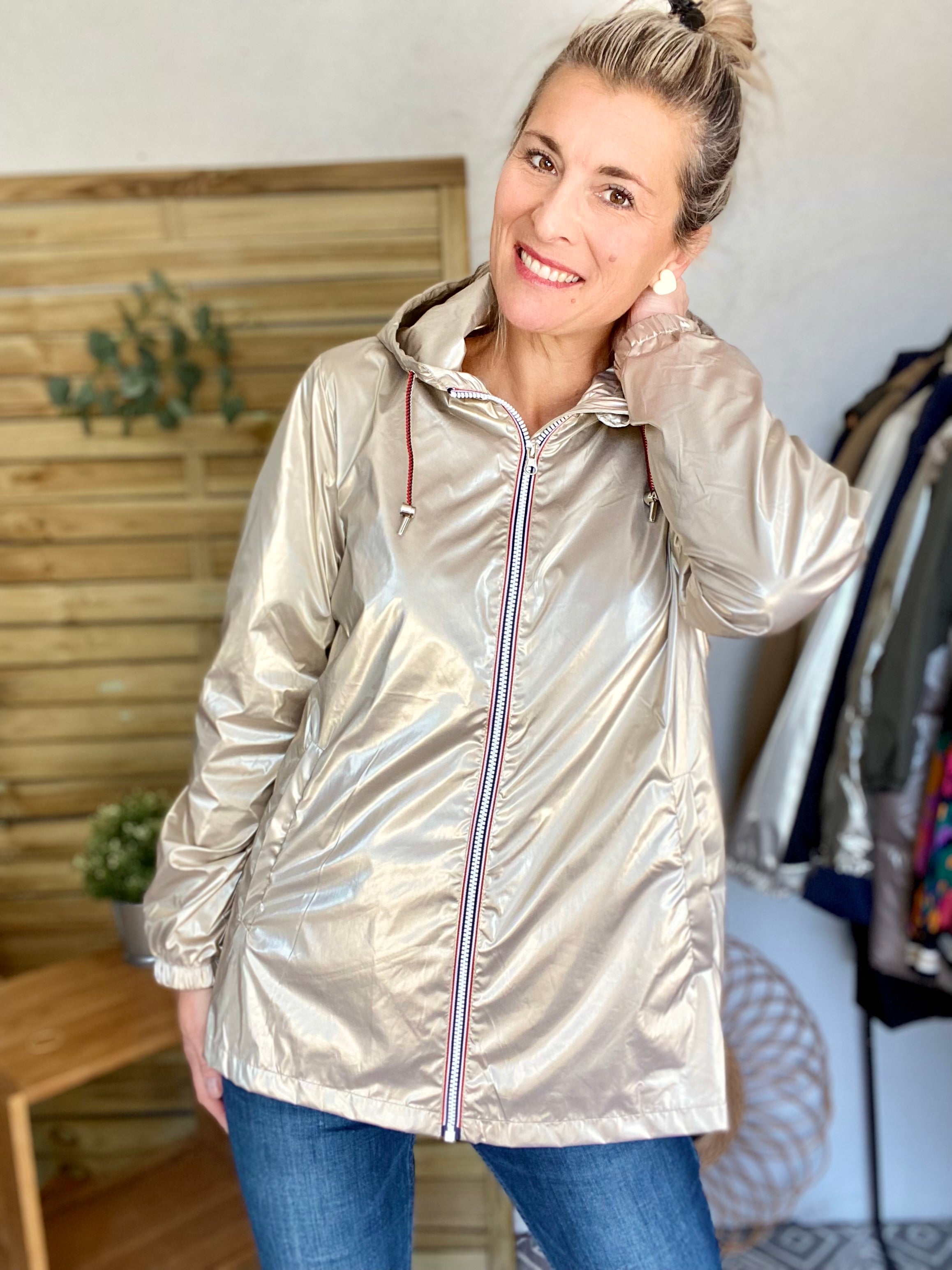 Imperméable mi-saison doublé SOLINE MI-LONG - Doré - Laura Jo