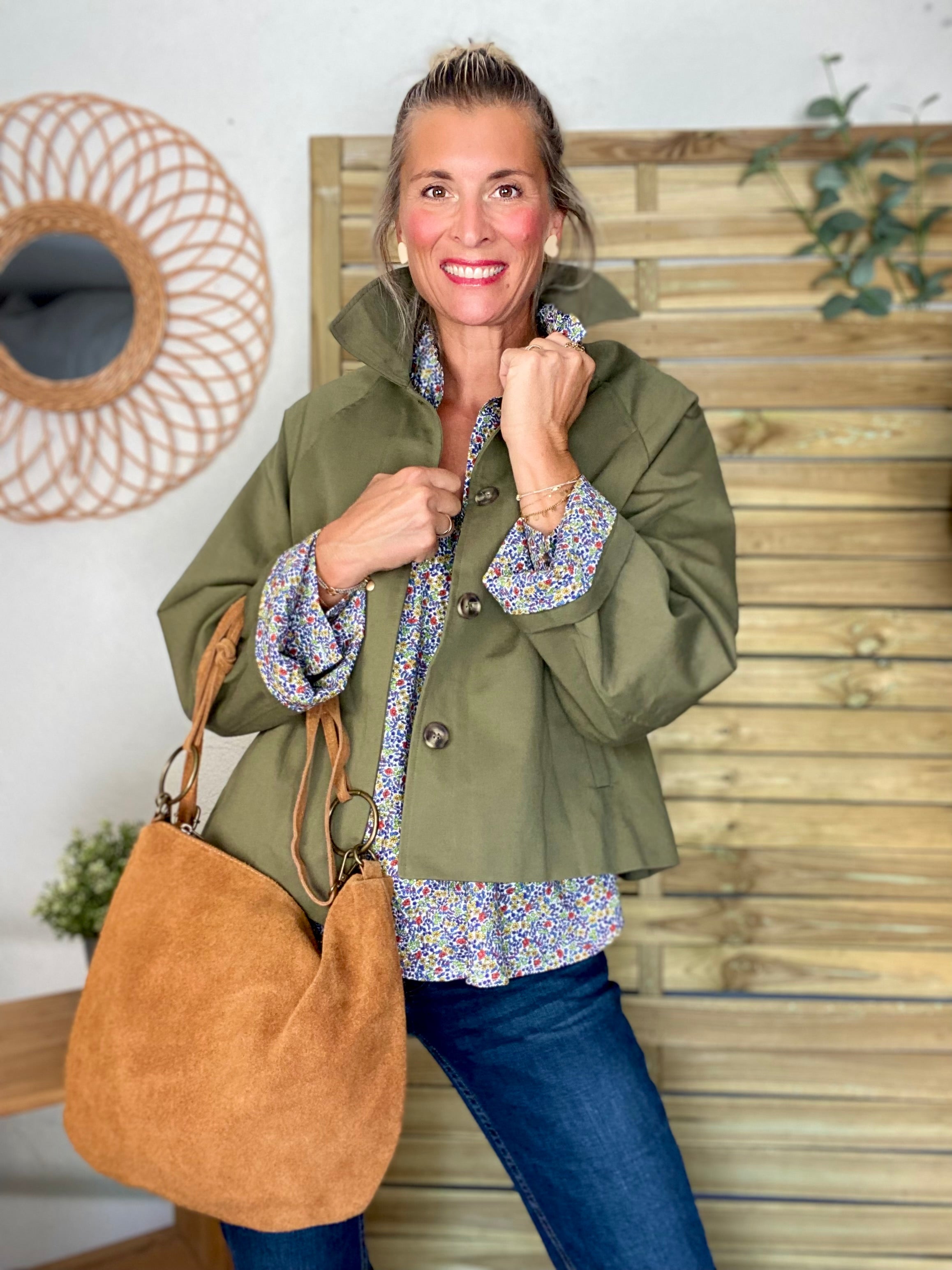 Sac en cuir daim SCOTT - Camel