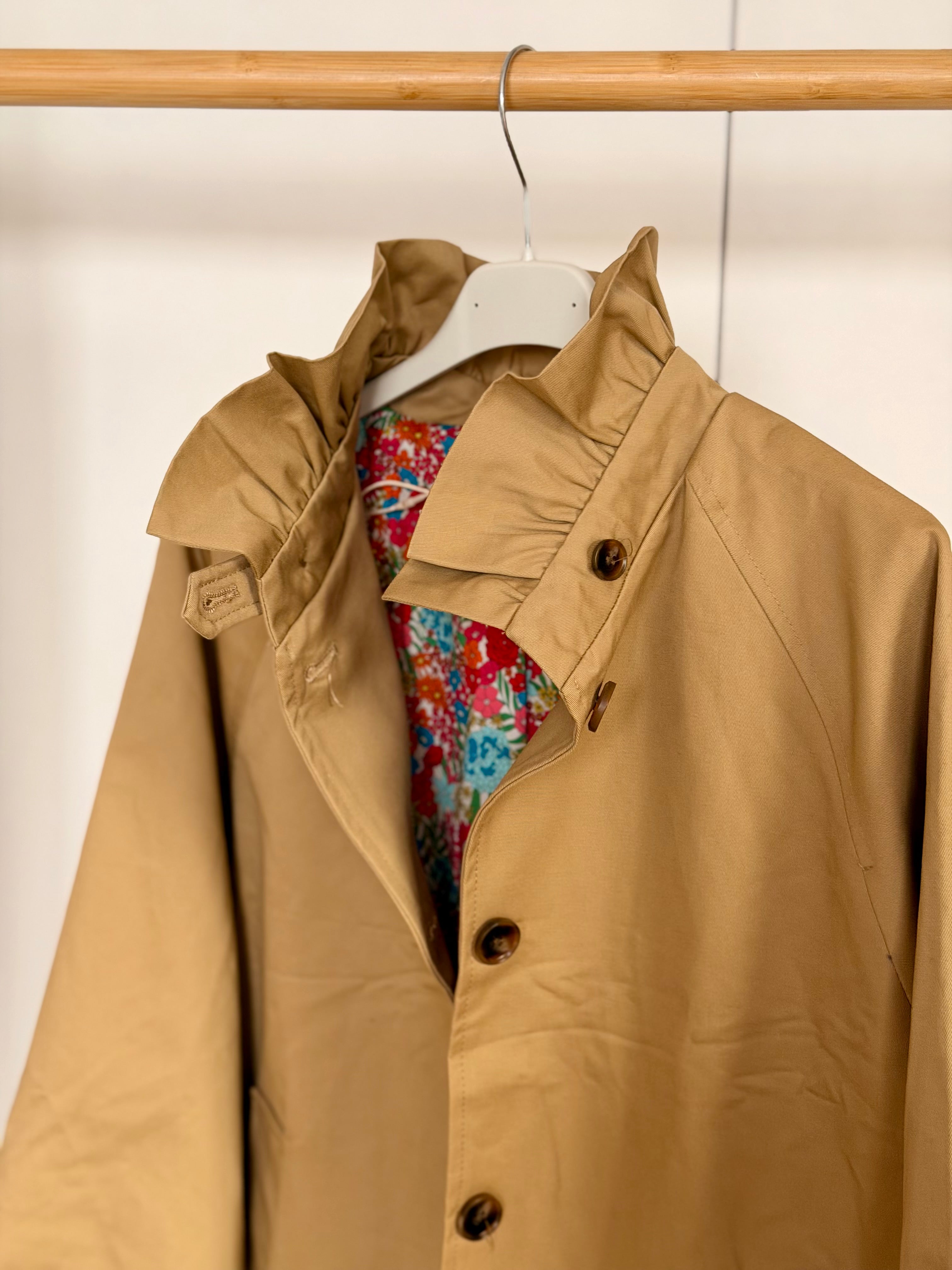 Veste Trench col victorien avec Liberty - VICKY Camel clair