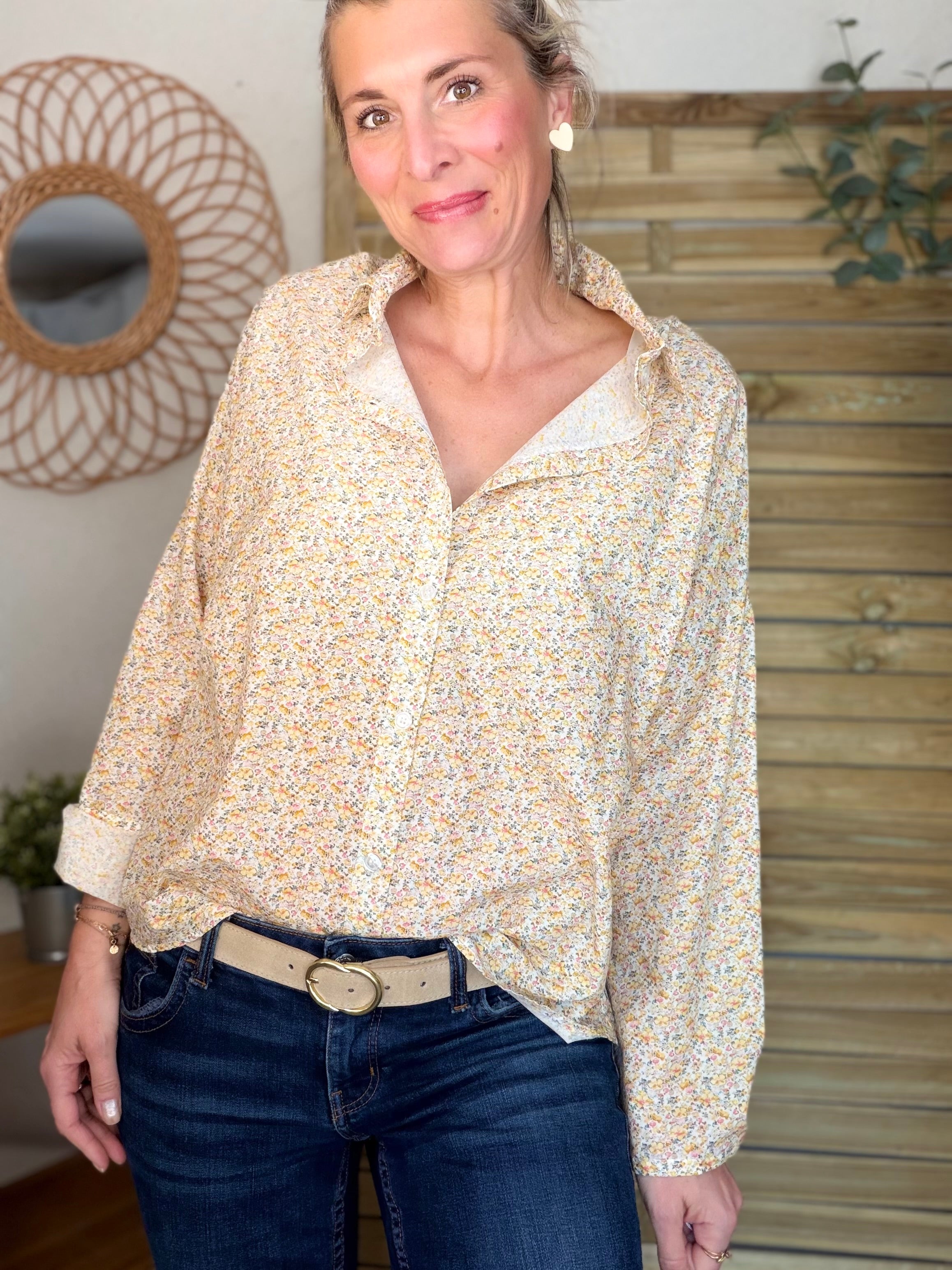 Chemise imprimée Liberty AZÉLIE Jaune