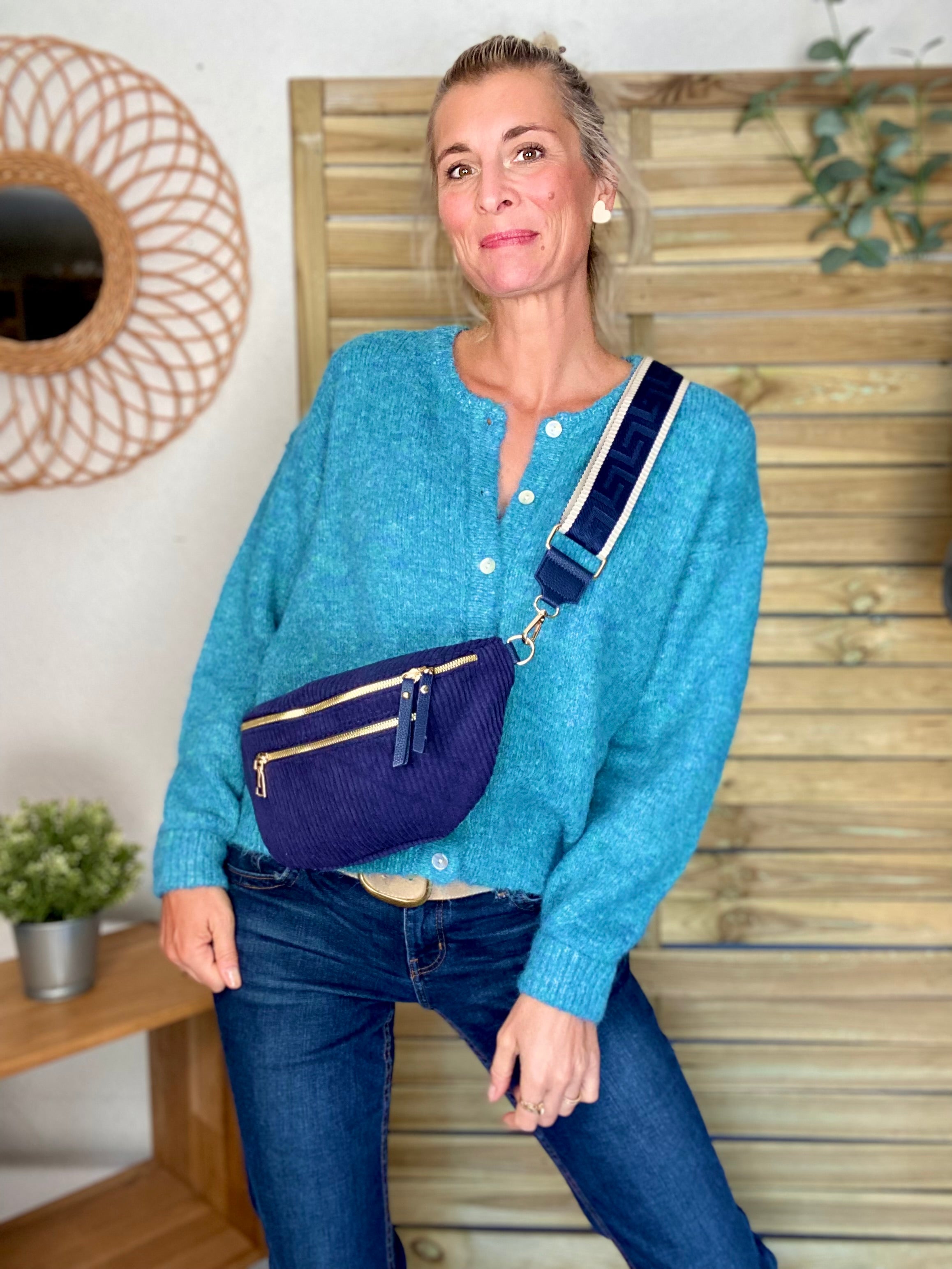 Gilet en maille MERYL - Bleu canard
