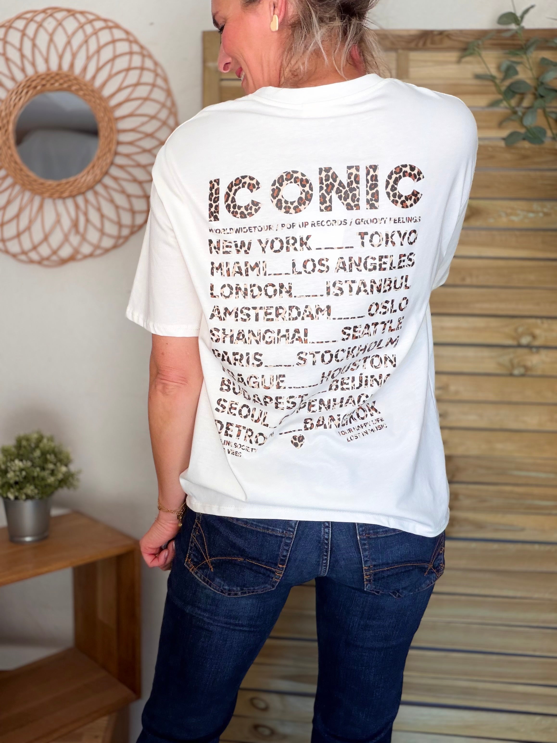 Tee shirt ICONIC Léo LÉONA Blanc