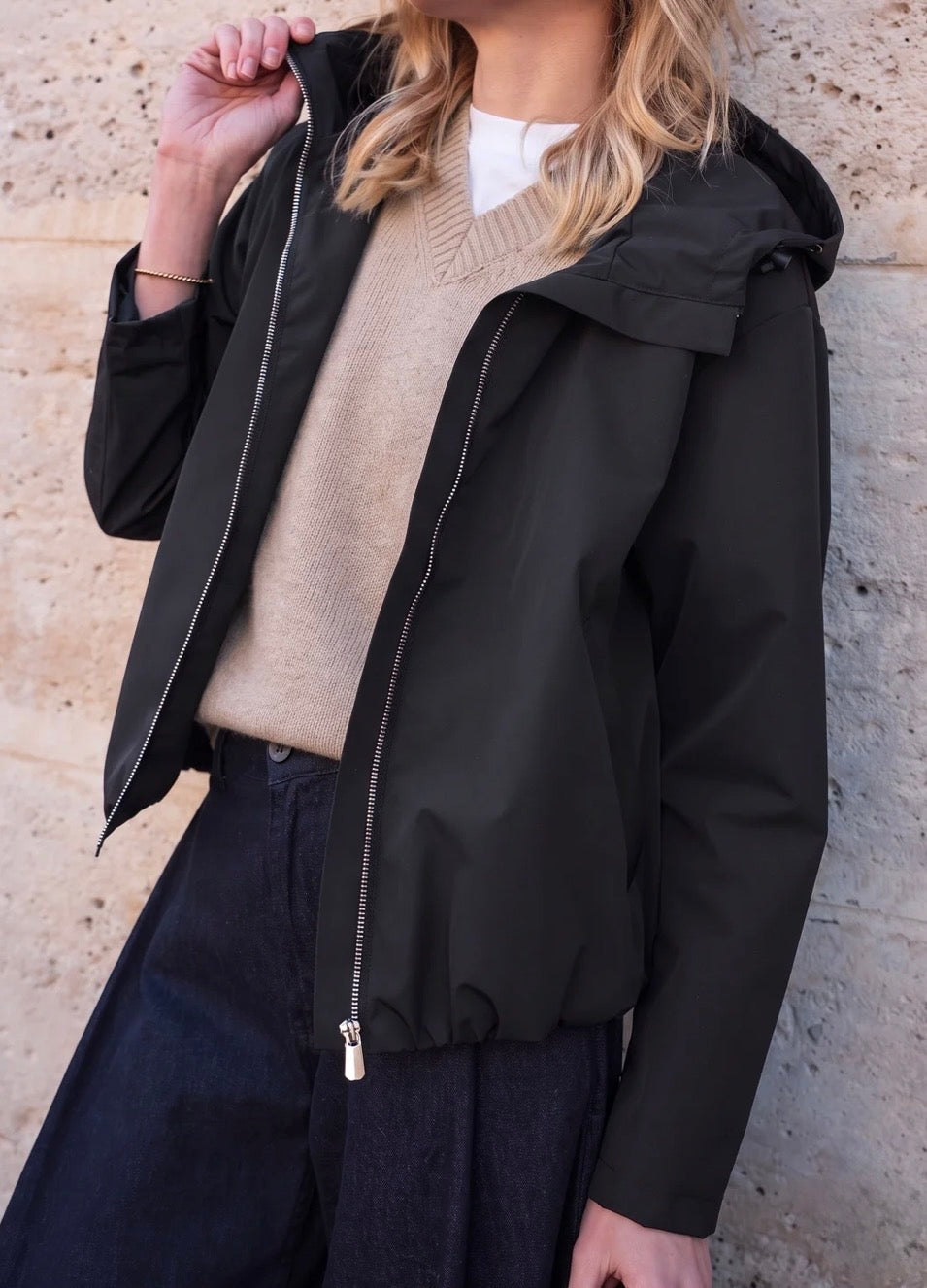 LAURA JO - Imperméable ÉLÉA court - Noir