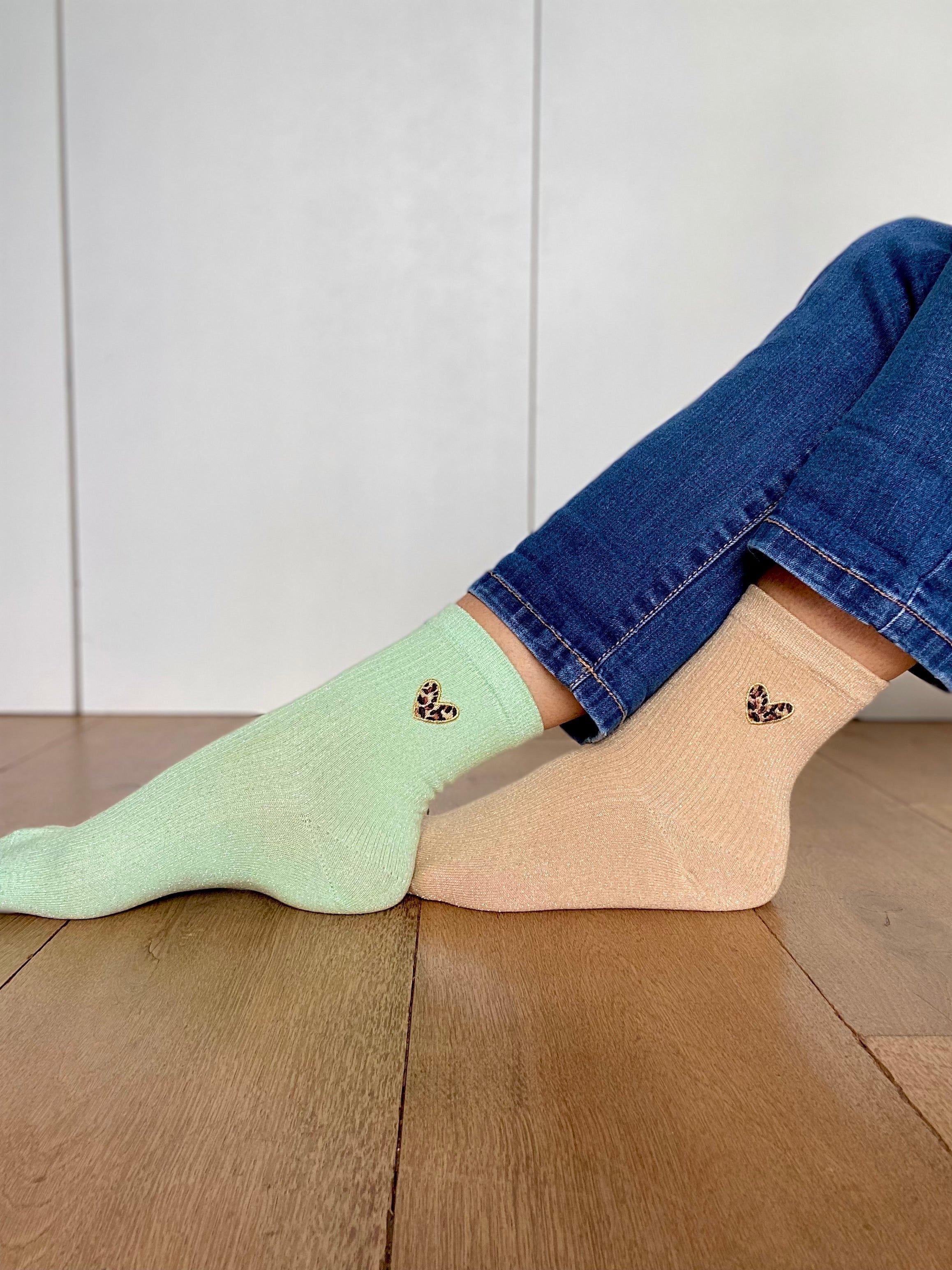 Chaussettes scintillantes glitter ZORA - Coeur Léo 🐆