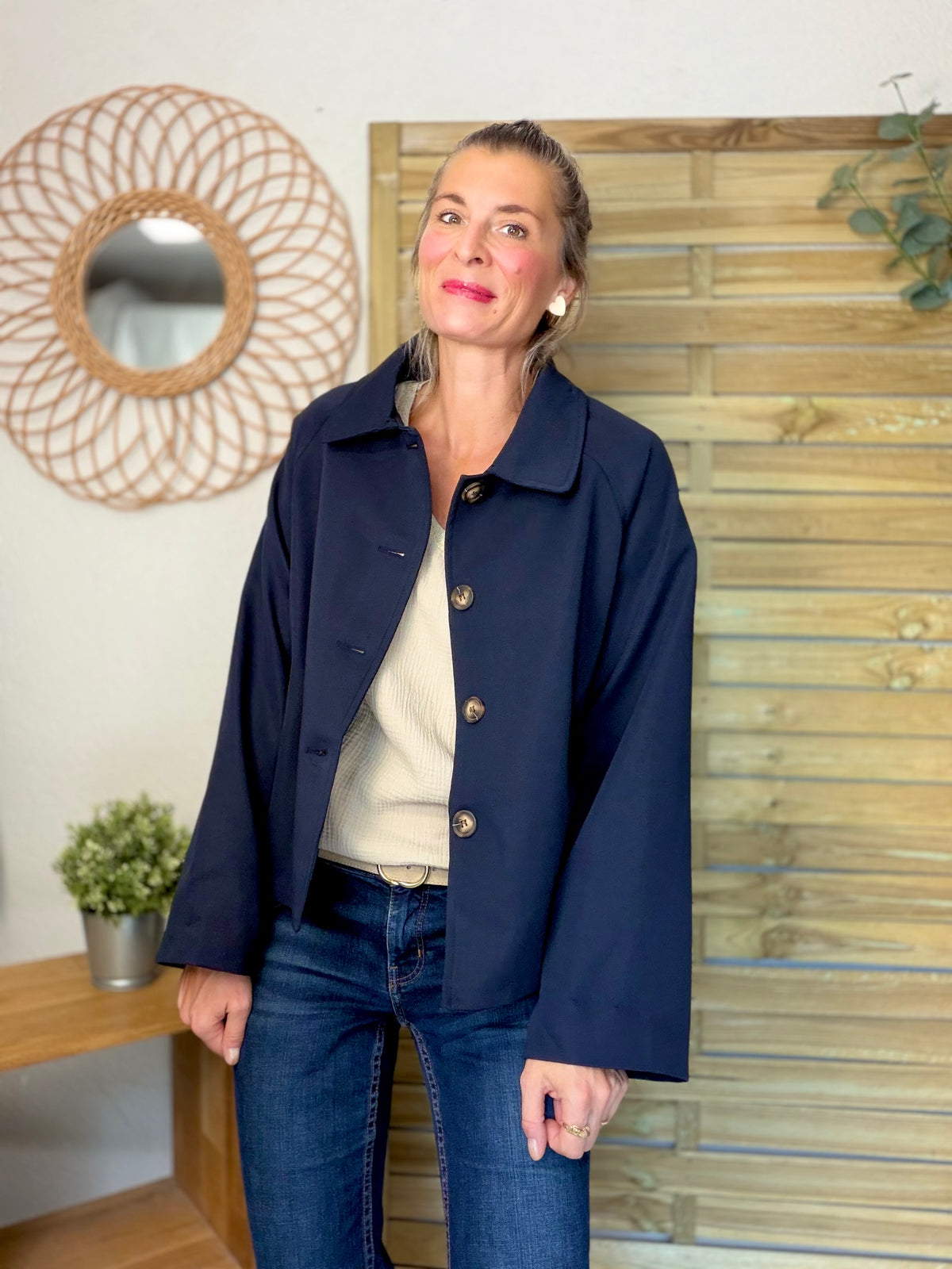 ⚡️ ARRIVAGE • Veste Trench, doublure à carreaux DANA Bleu marine