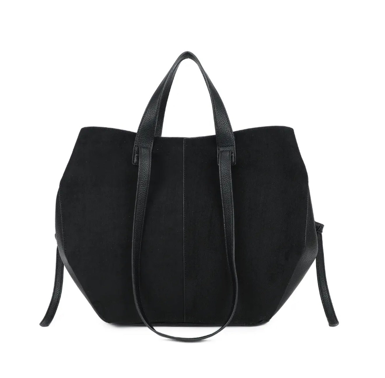 Grand Sac cabas 2 en 1 en simili daim - LAURÈNE Noir
