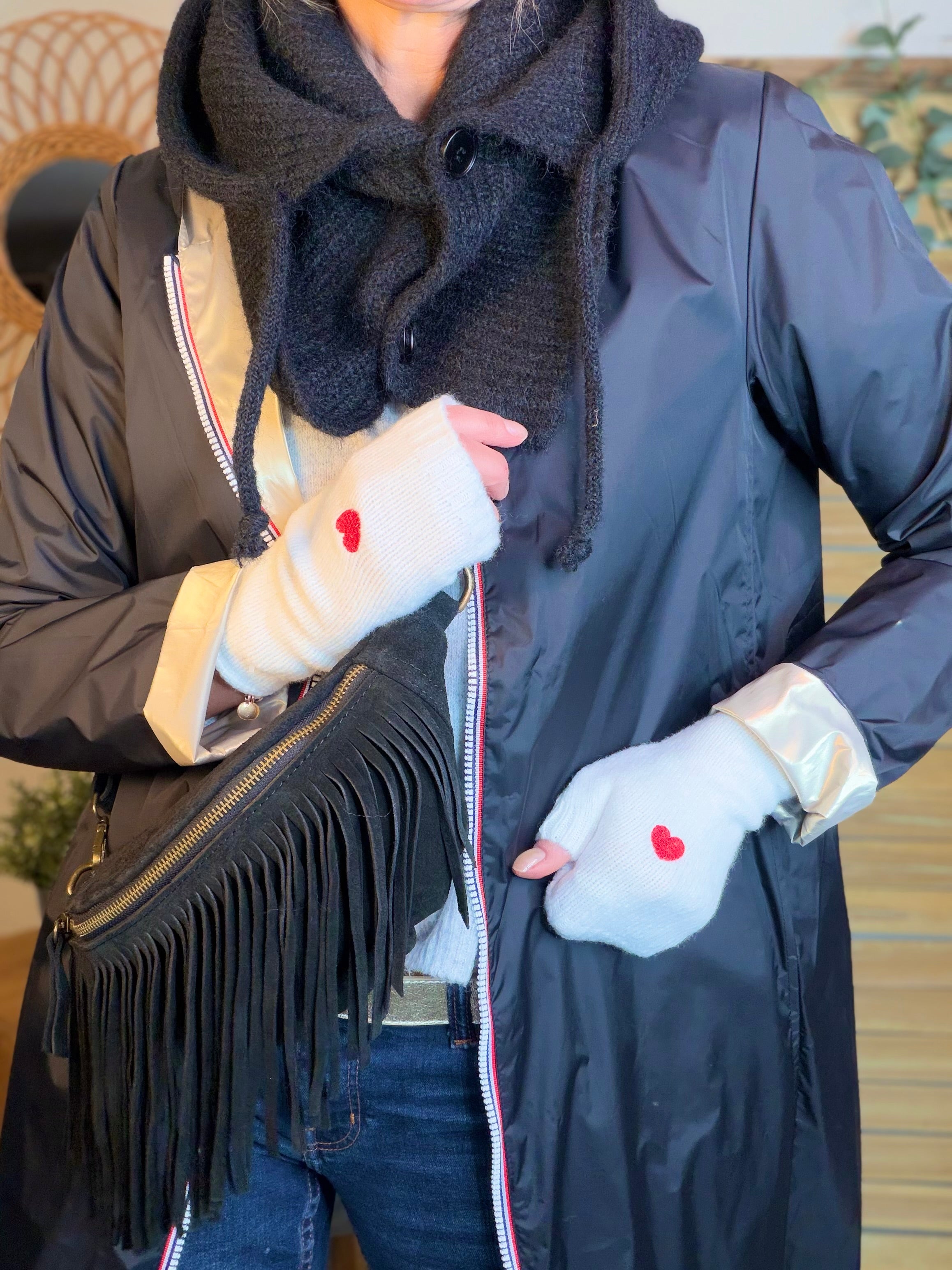 Mitaines CLARISSE avec coeur brodé 💛❤️