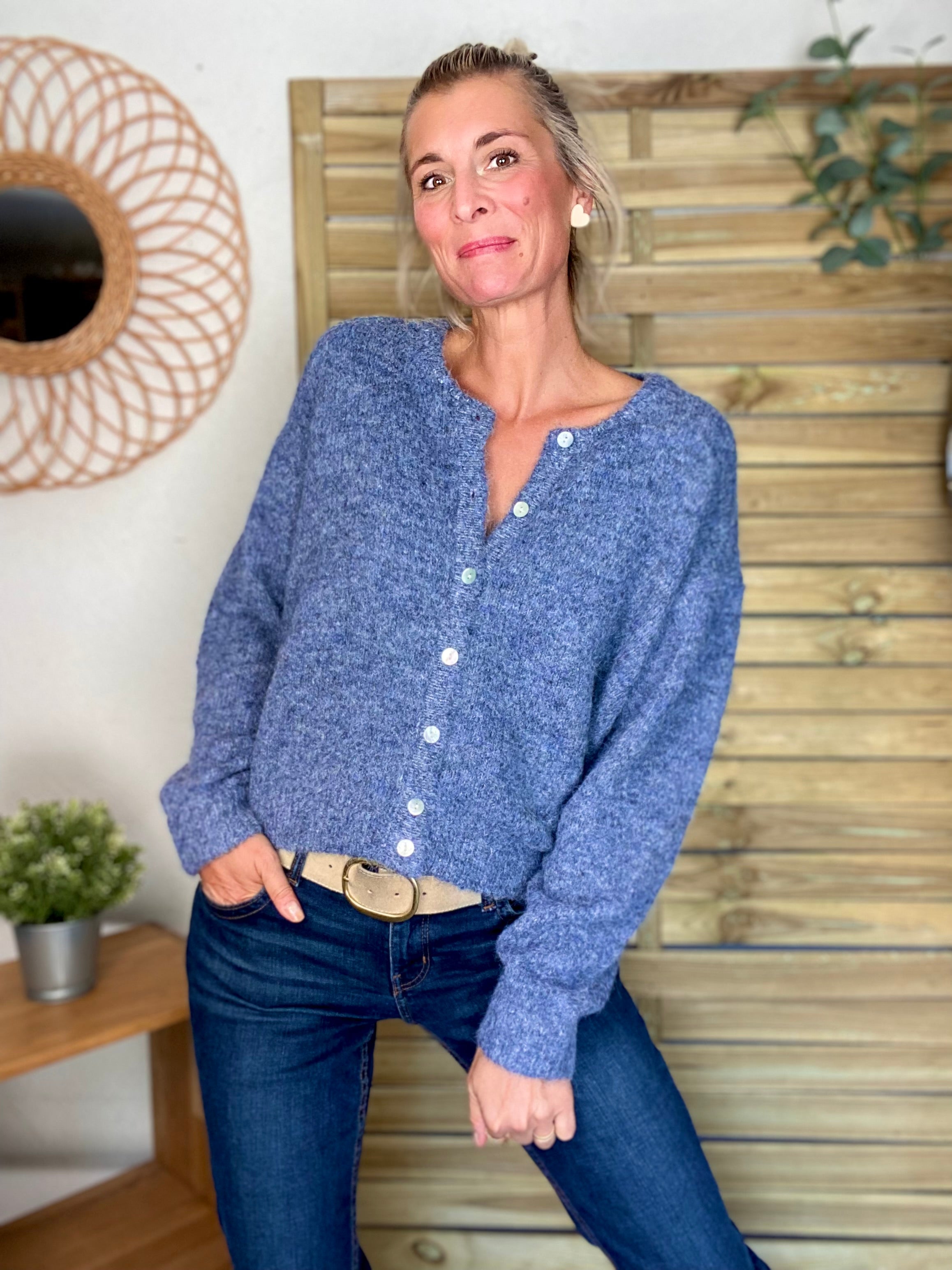 Gilet en maille MERYL - Denim