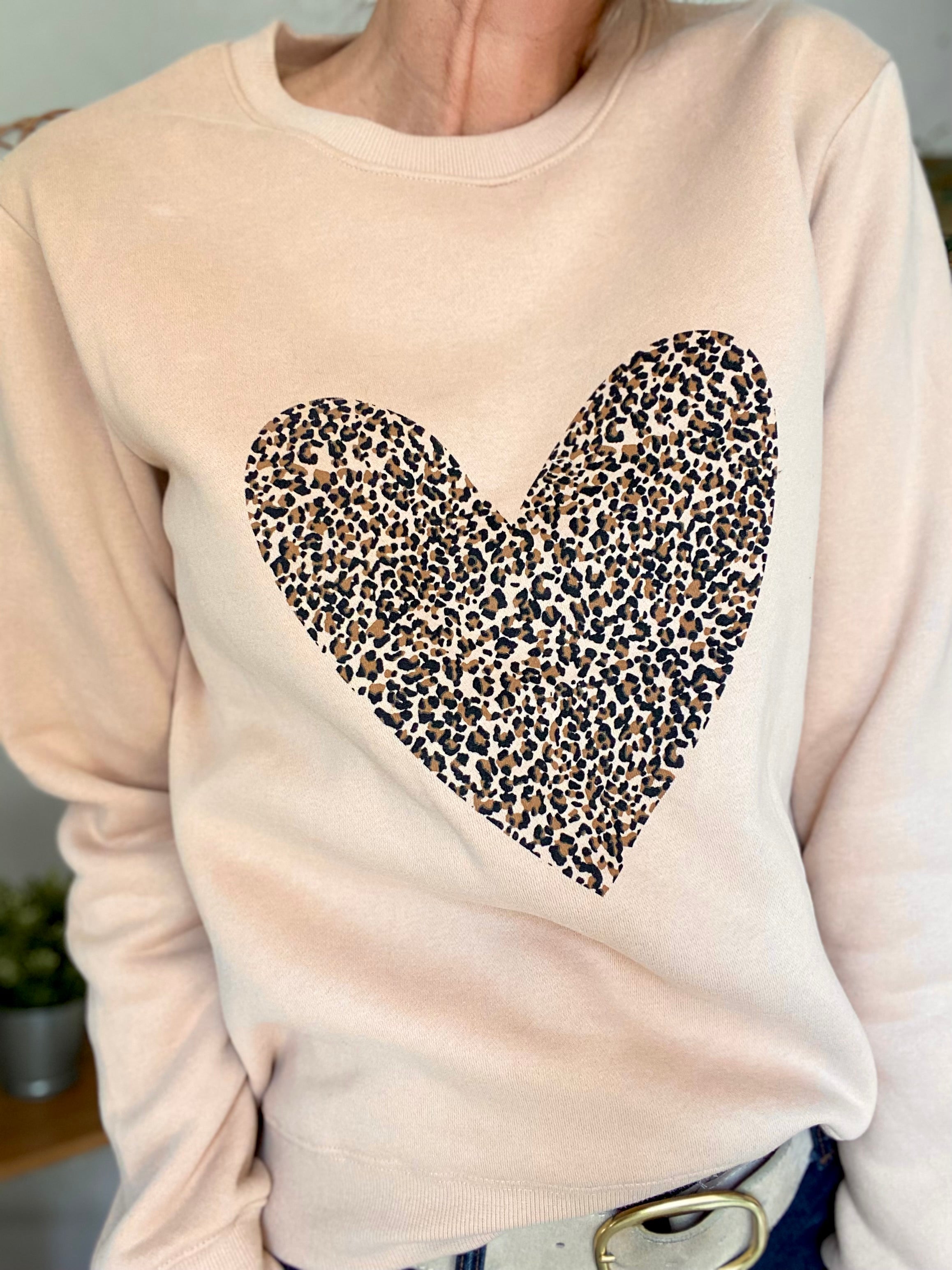 Sweat coeur Léo 🐆 ALBERTINE Camel