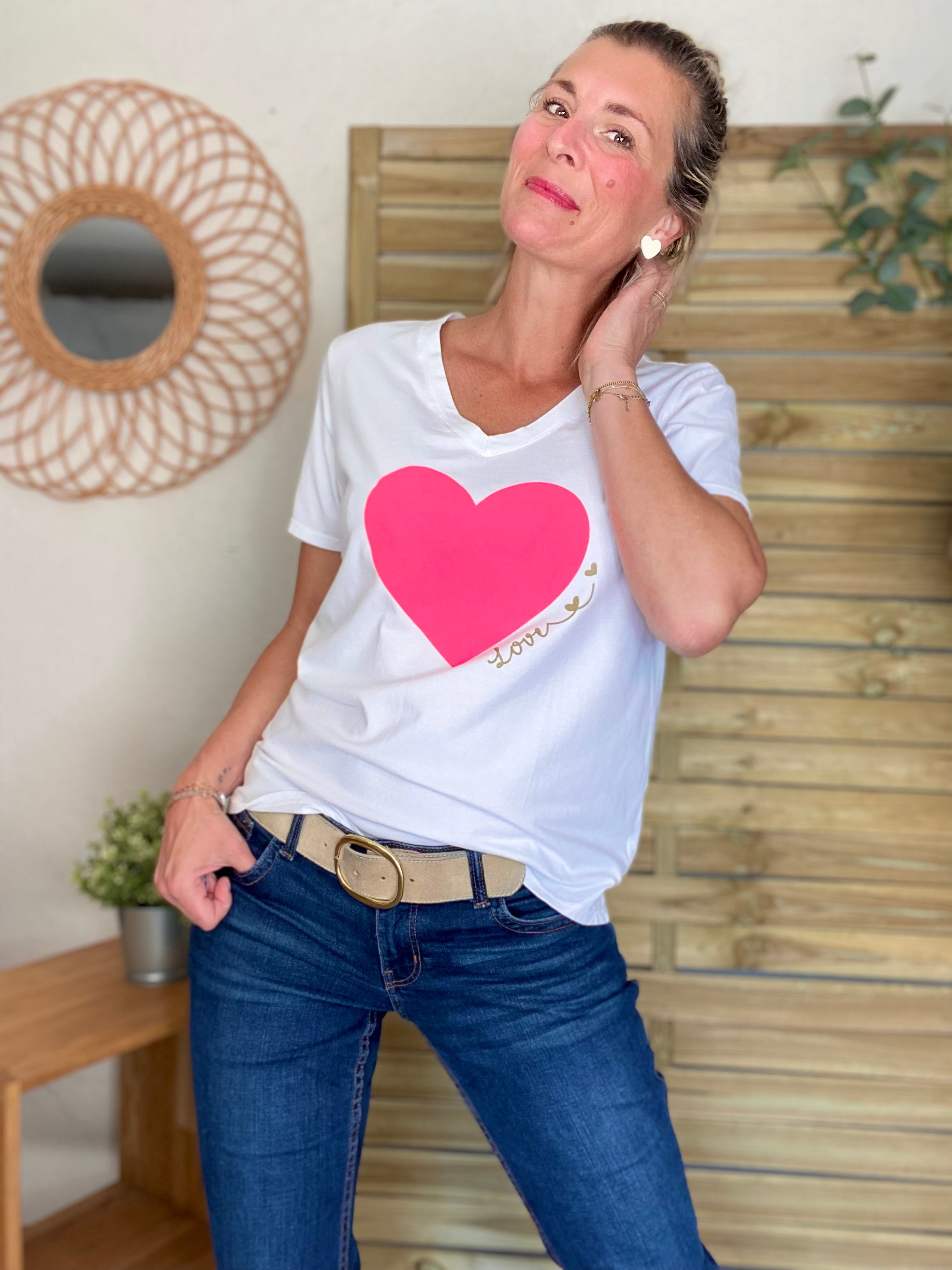 Tee shirt coeur fluo Love 🩷 DAKOTA