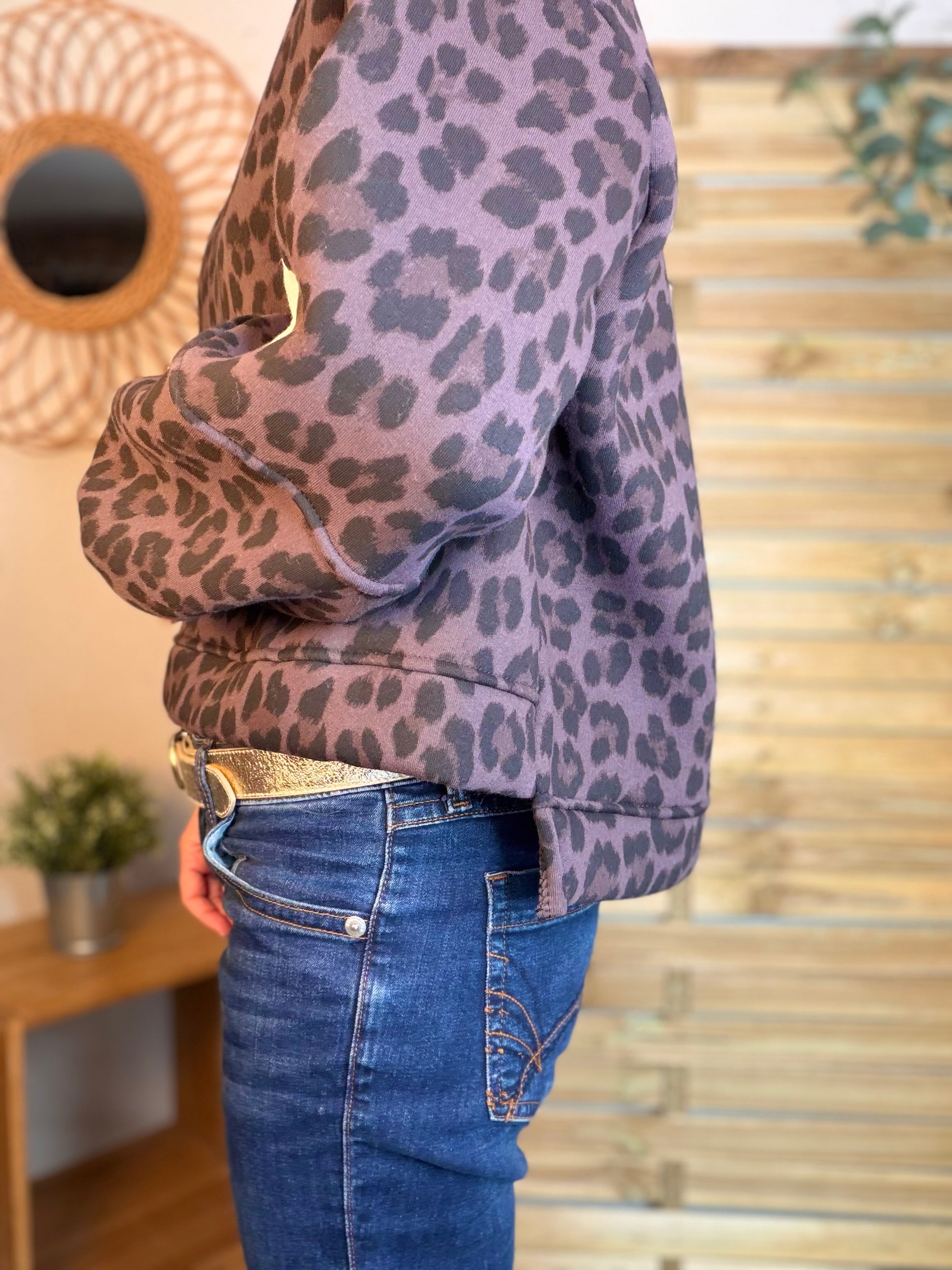 Sweat molleton imprimé Léo 🐆 MANON