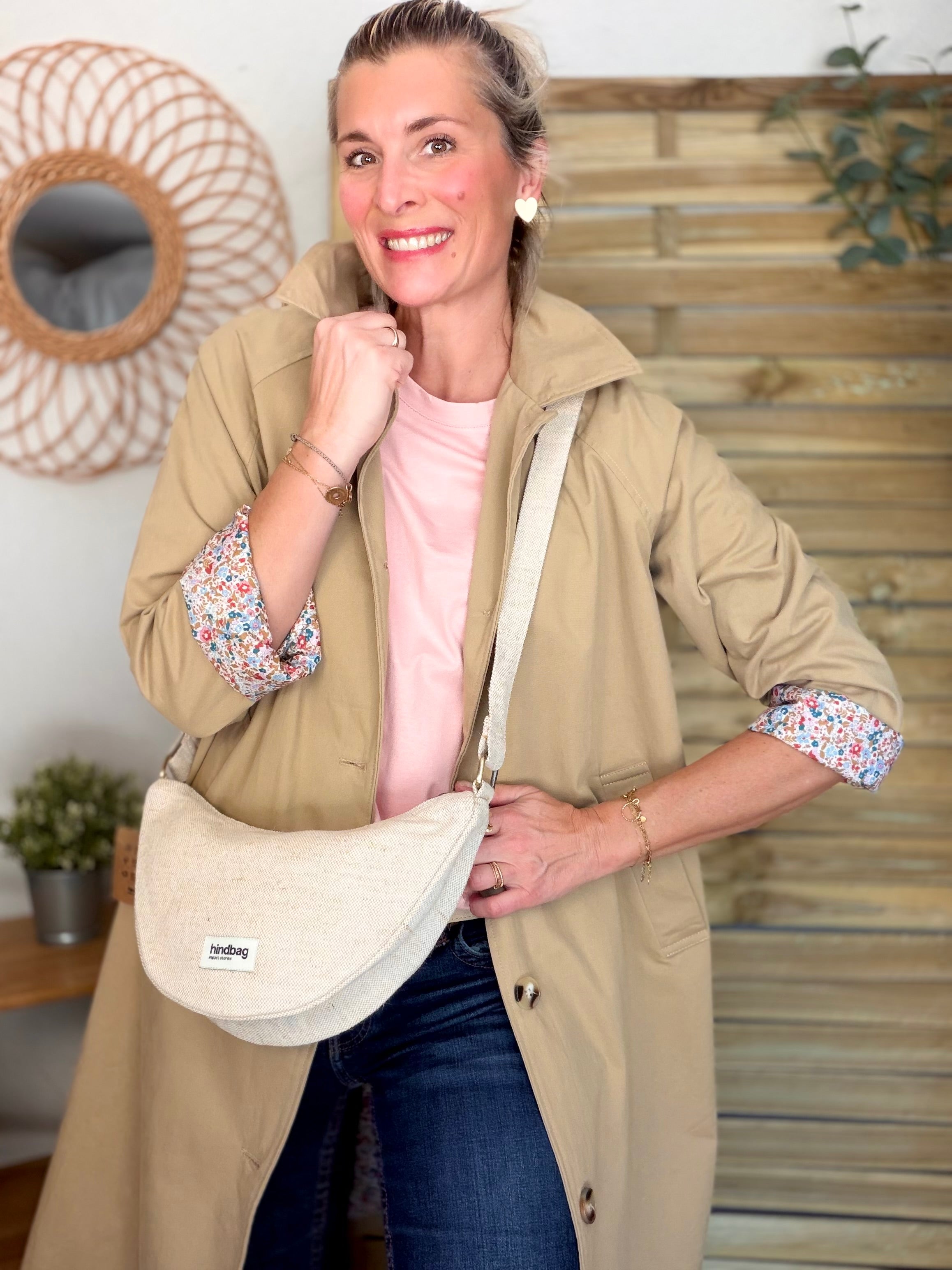 HINDBAG ANDRÉA - Sac banane demi-lune Jute