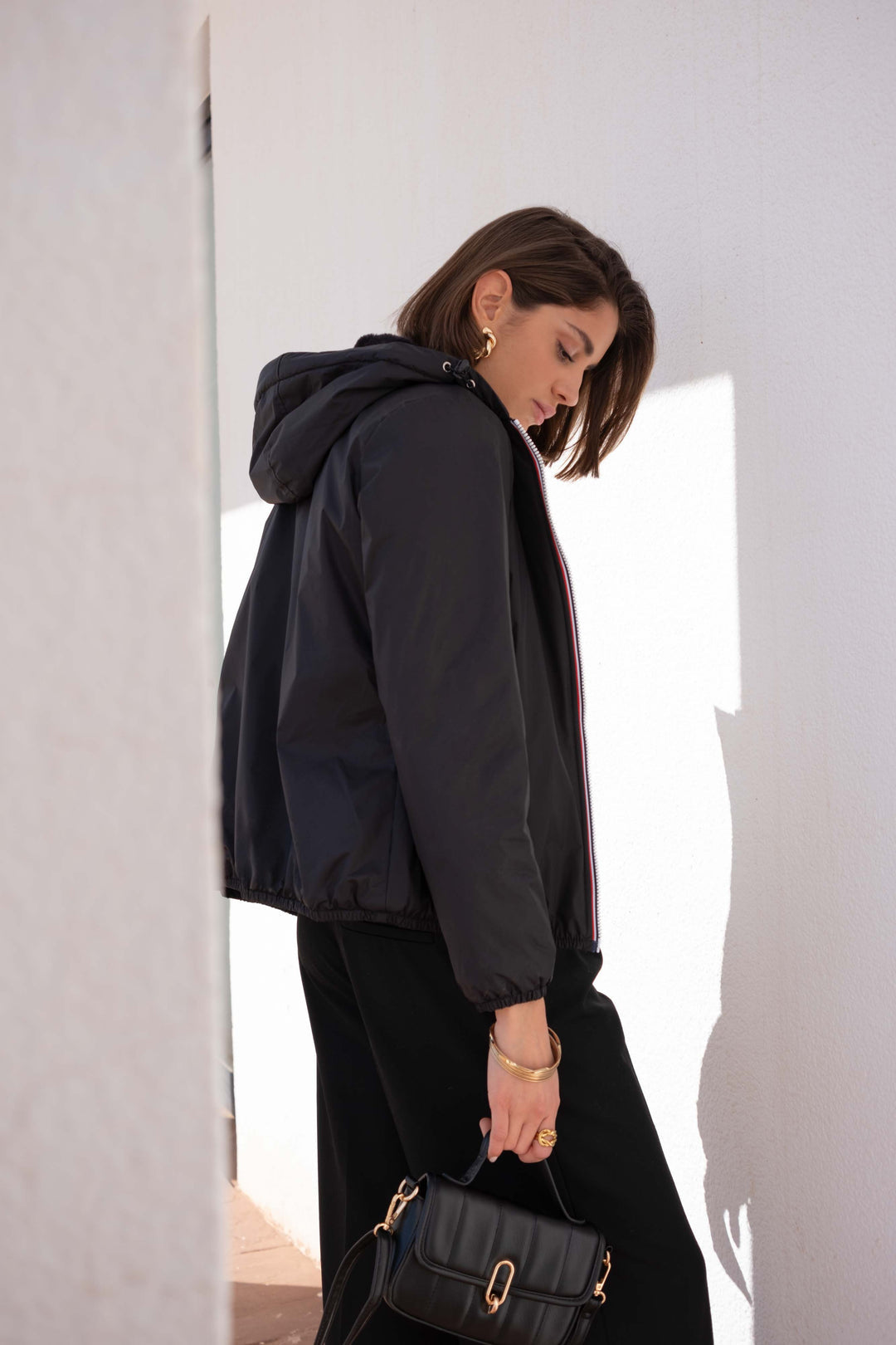 Parka Imperméable LOUISE COURT fourré - Noir - LAURA JO (DÉSTOCKAGE Taille L)