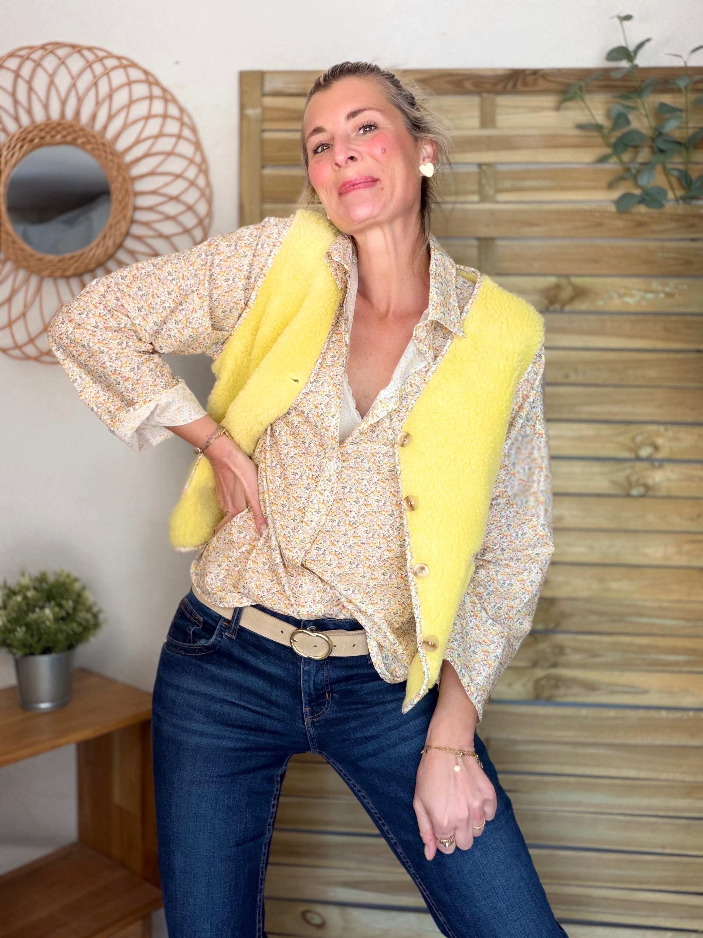 Chemise imprimée Liberty AZÉLIE Jaune