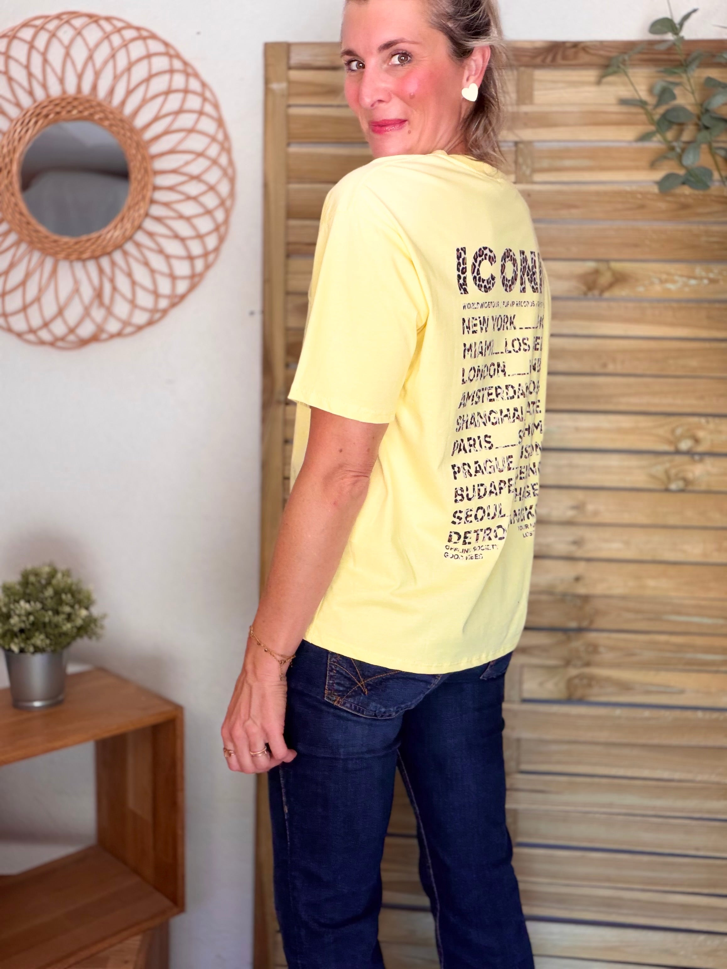 Tee shirt ICONIC Léo LÉONA Jaune