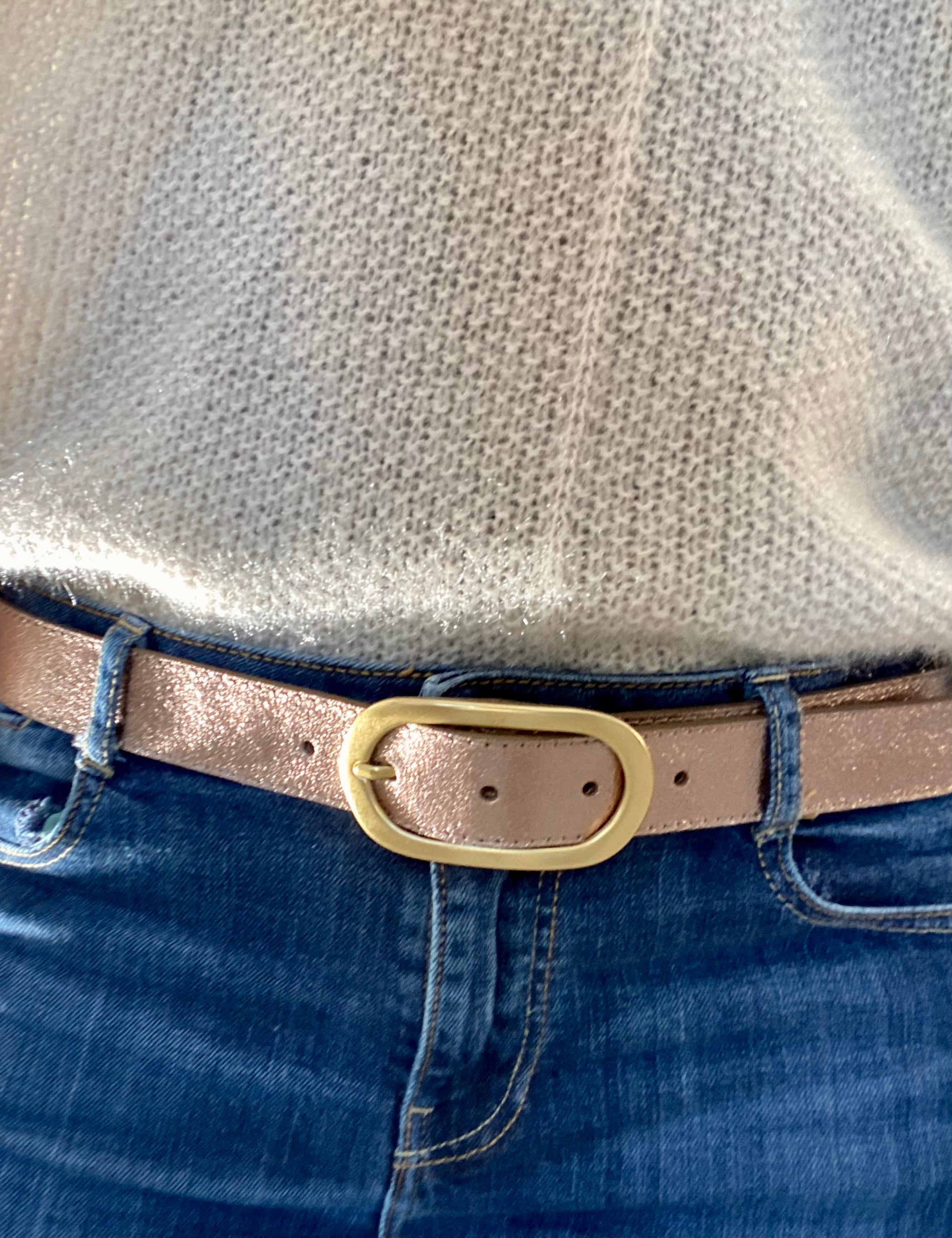 Ceinture boucle laiton - ABBY - Bronze