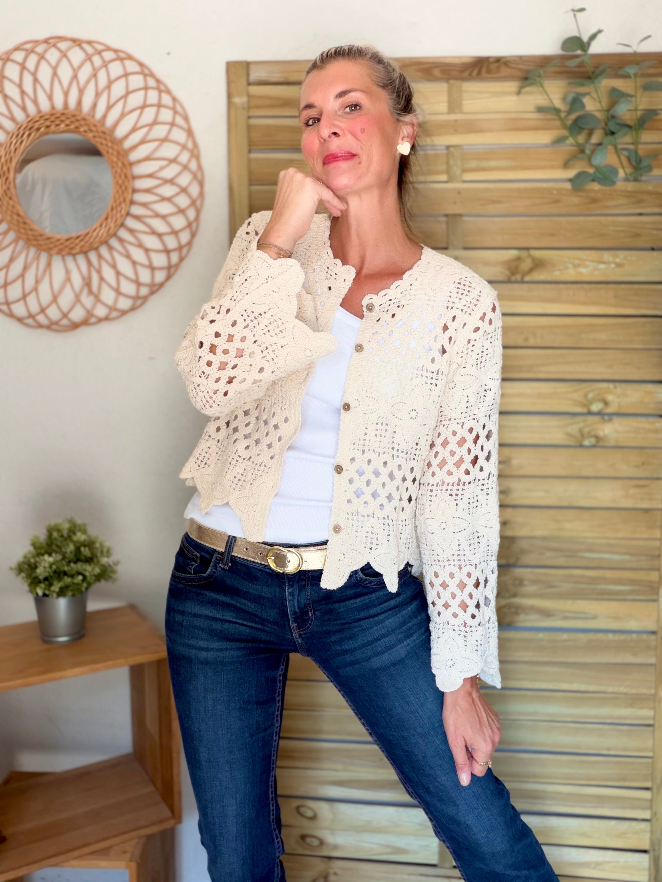 ⚡️ ARRIVAGE - Gilet en crochet PACOME écru