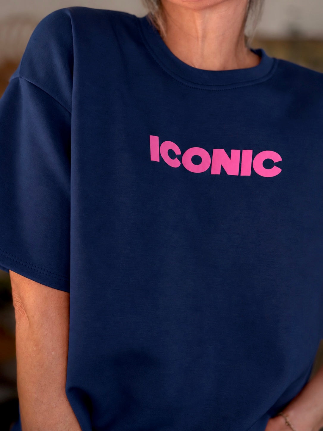 Tee shirt ICONIC matière sweat - THÉA Bleu marine
