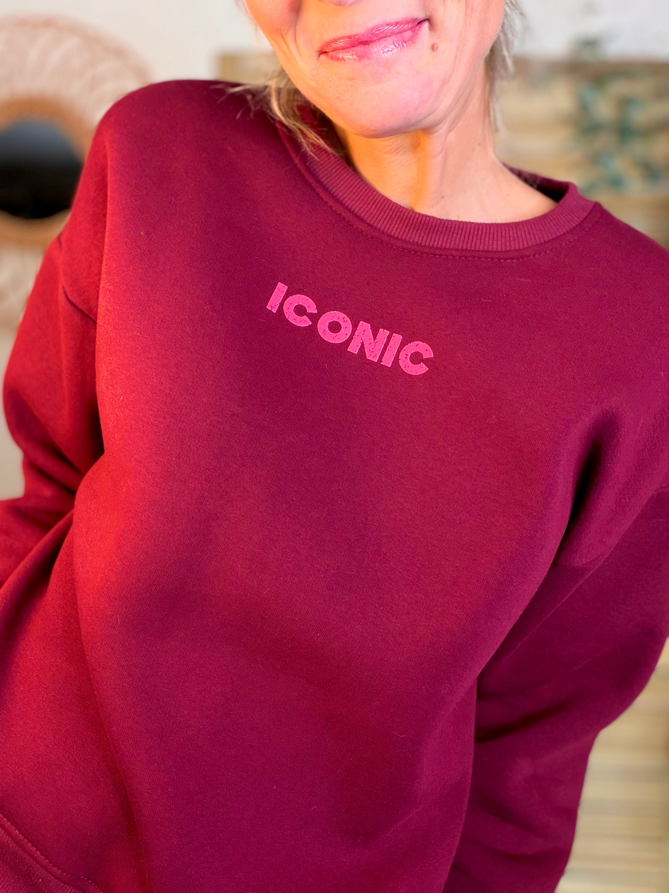 Sweat ICONIC molleton CAPUCINE - Bordeaux