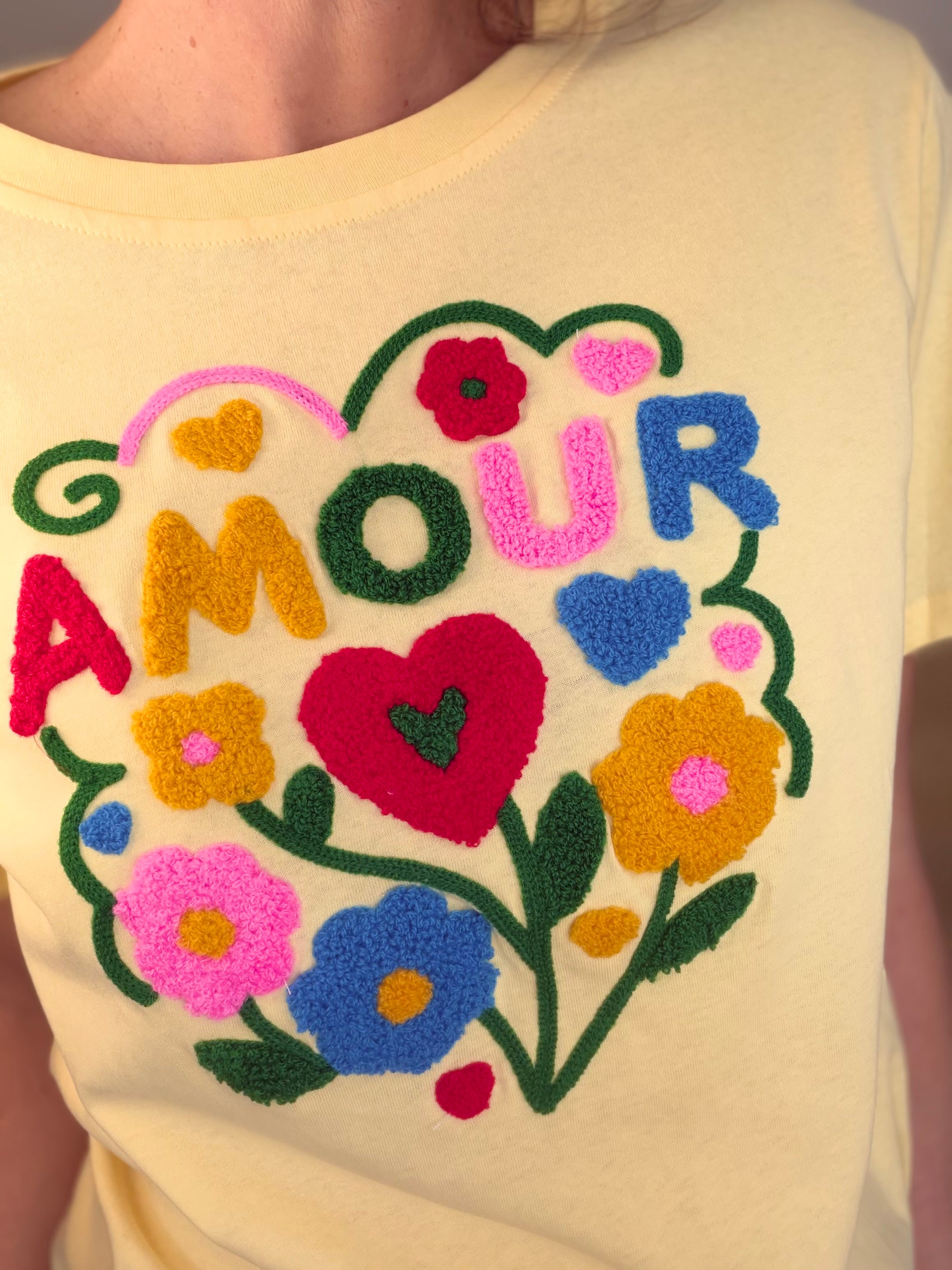 Tee shirt amour fleuri ARYA Jaune