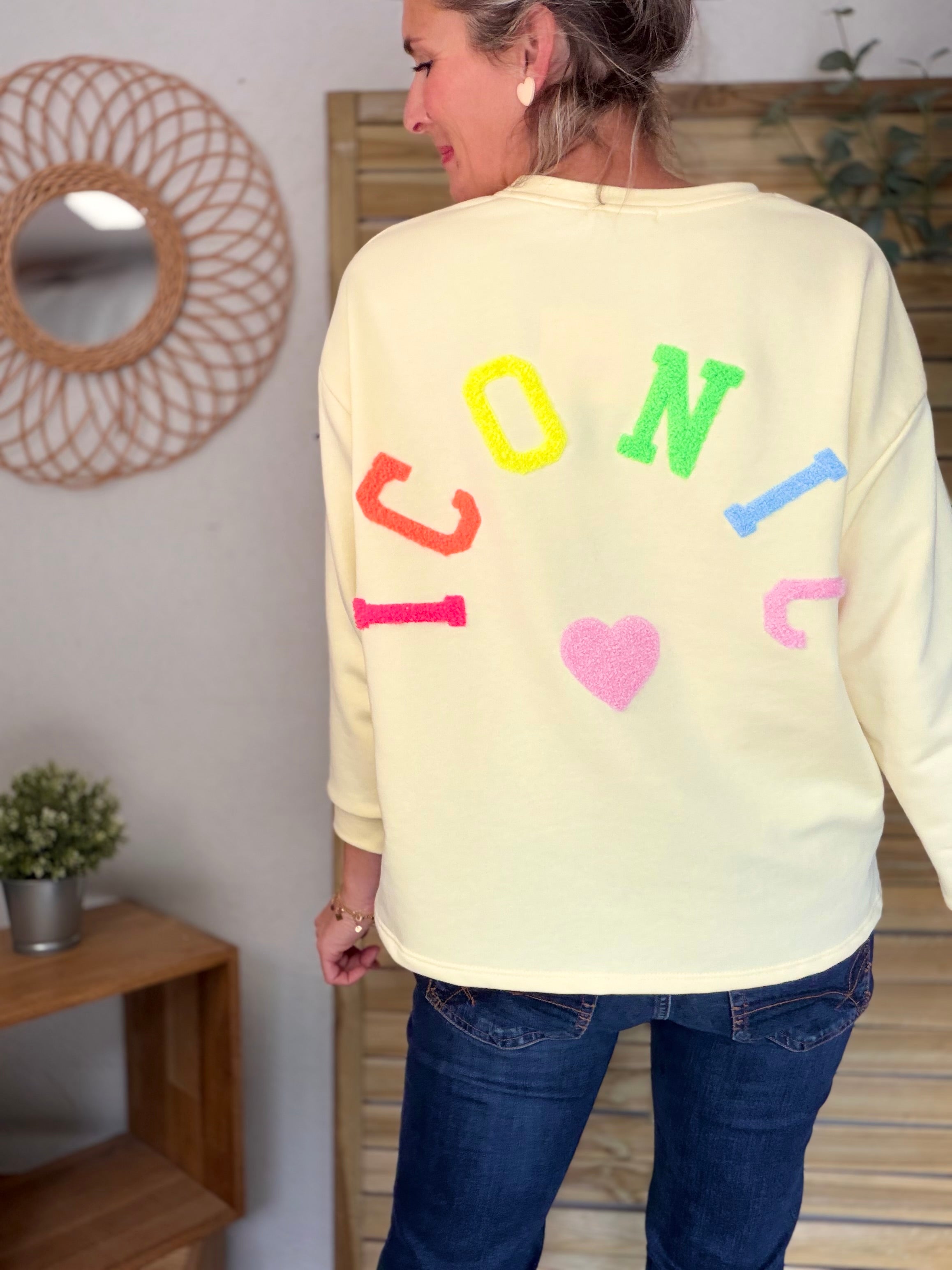 Sweat ICONIC multicolore - NORA Jaune