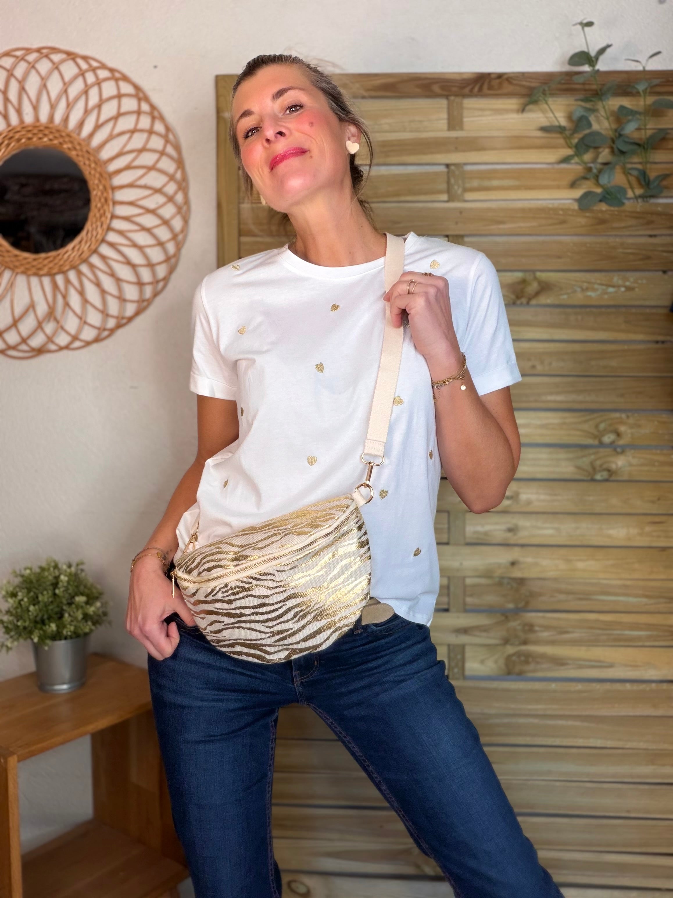 Sac banane L en toile léo Zébré - SHARON