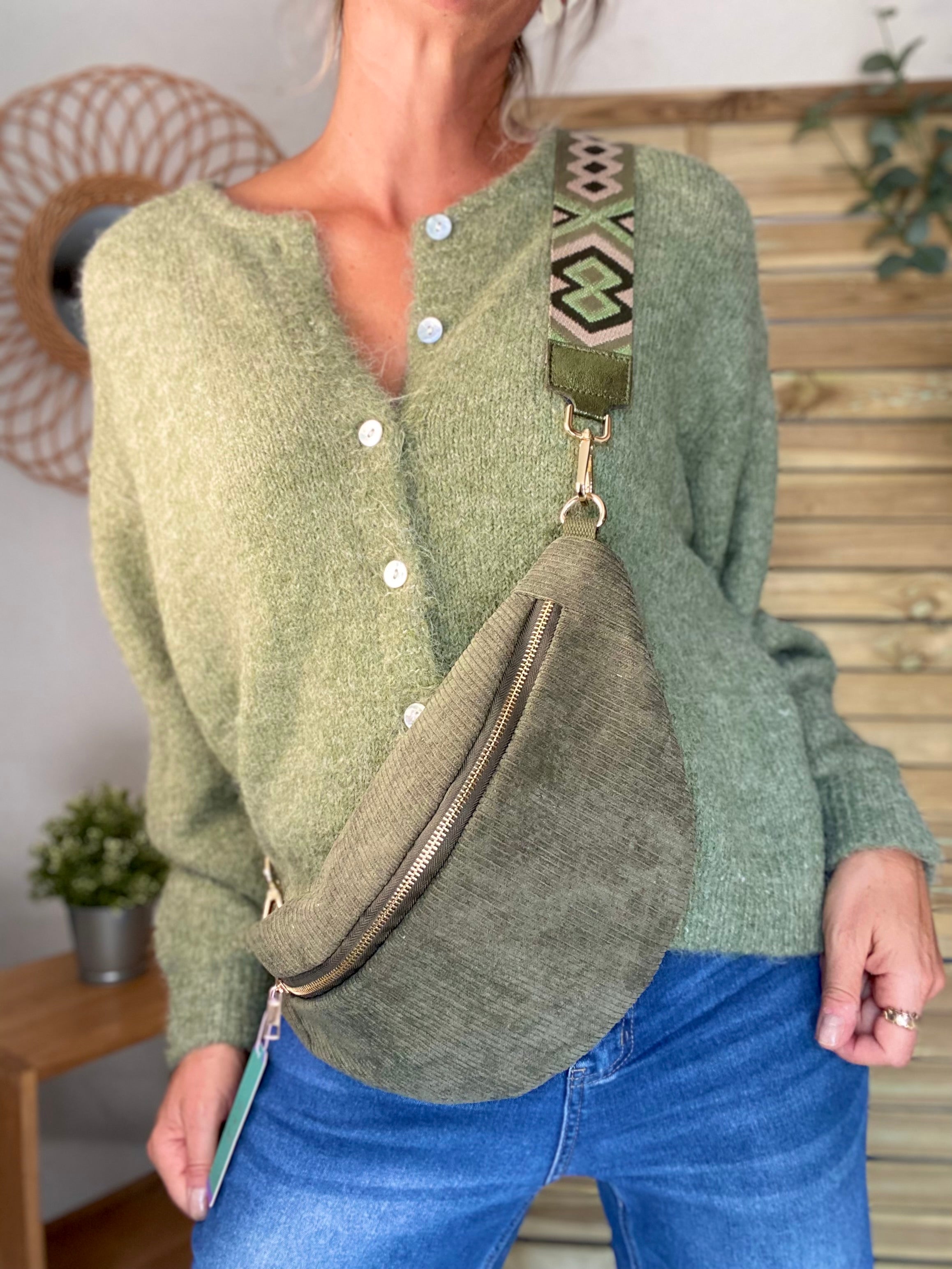 Gilet en maille MERYL - Olive