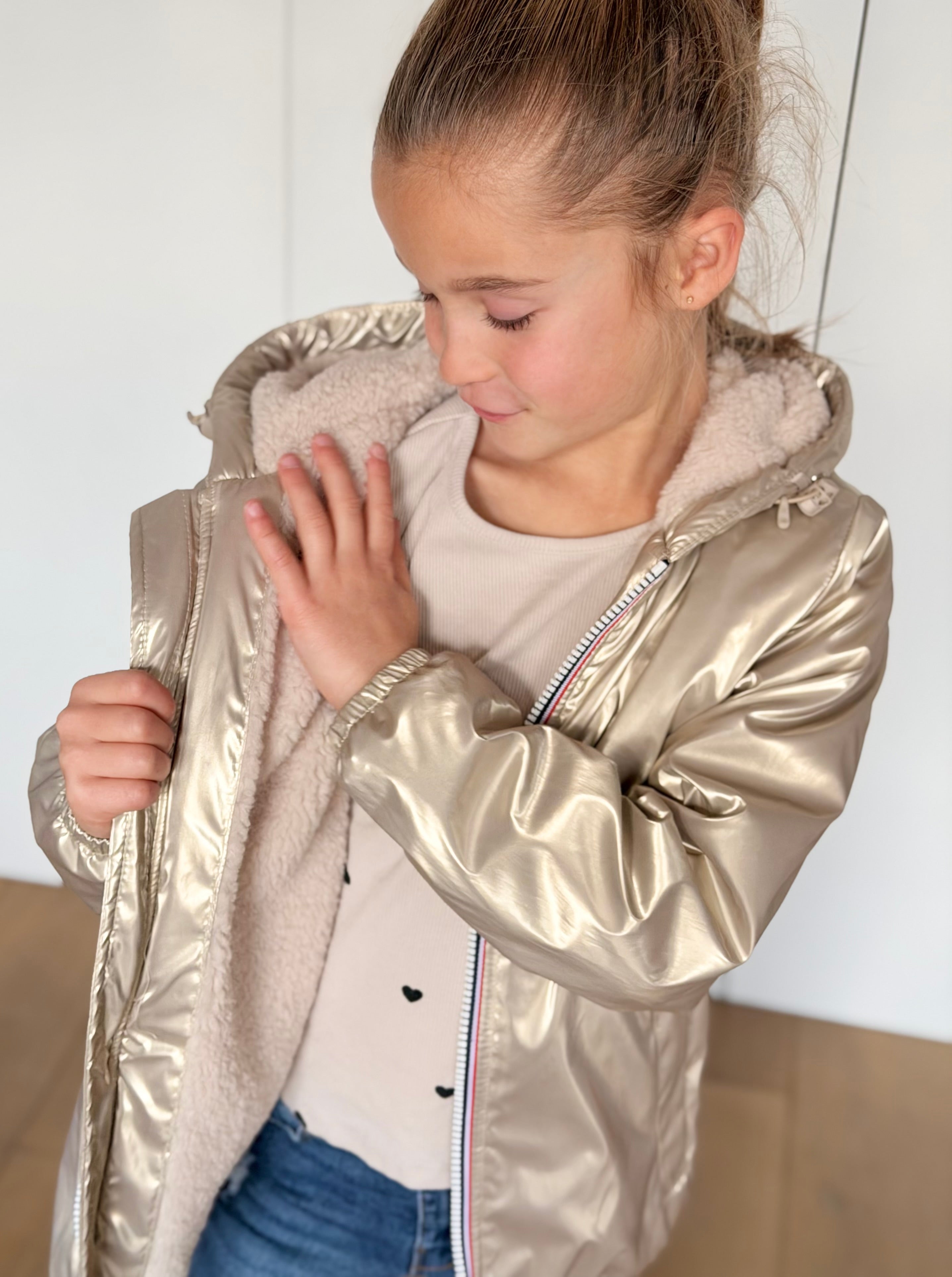 Parka Imperméable mixte LOUIS.E KIDS Sherpa - Doré - LAURA JO
