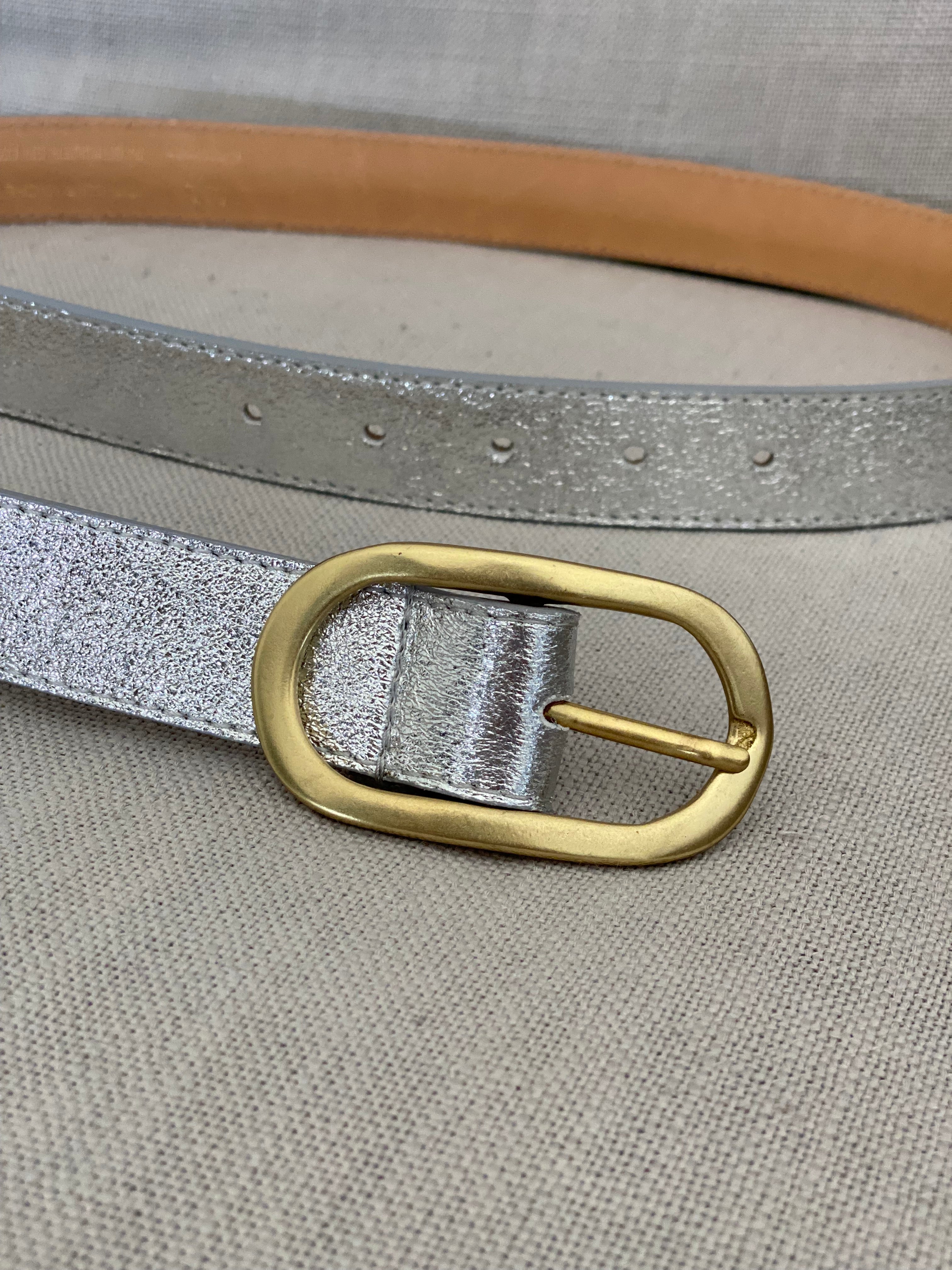 Ceinture boucle laiton - ABBY - Argent