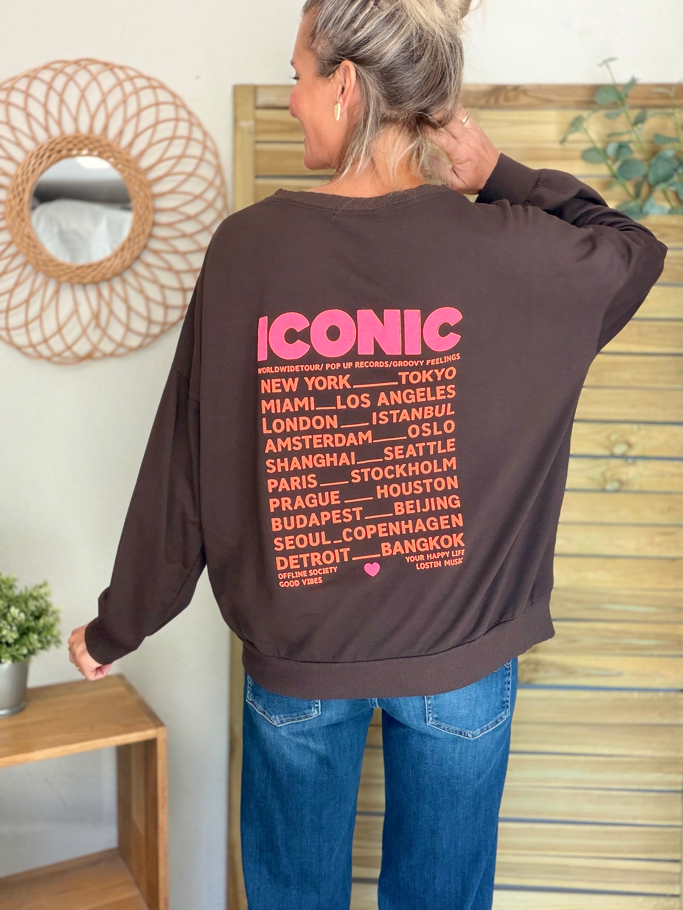 Sweat ICONIC léger 100% coton FAUSTINE Chocolat (taille 36 à 46)