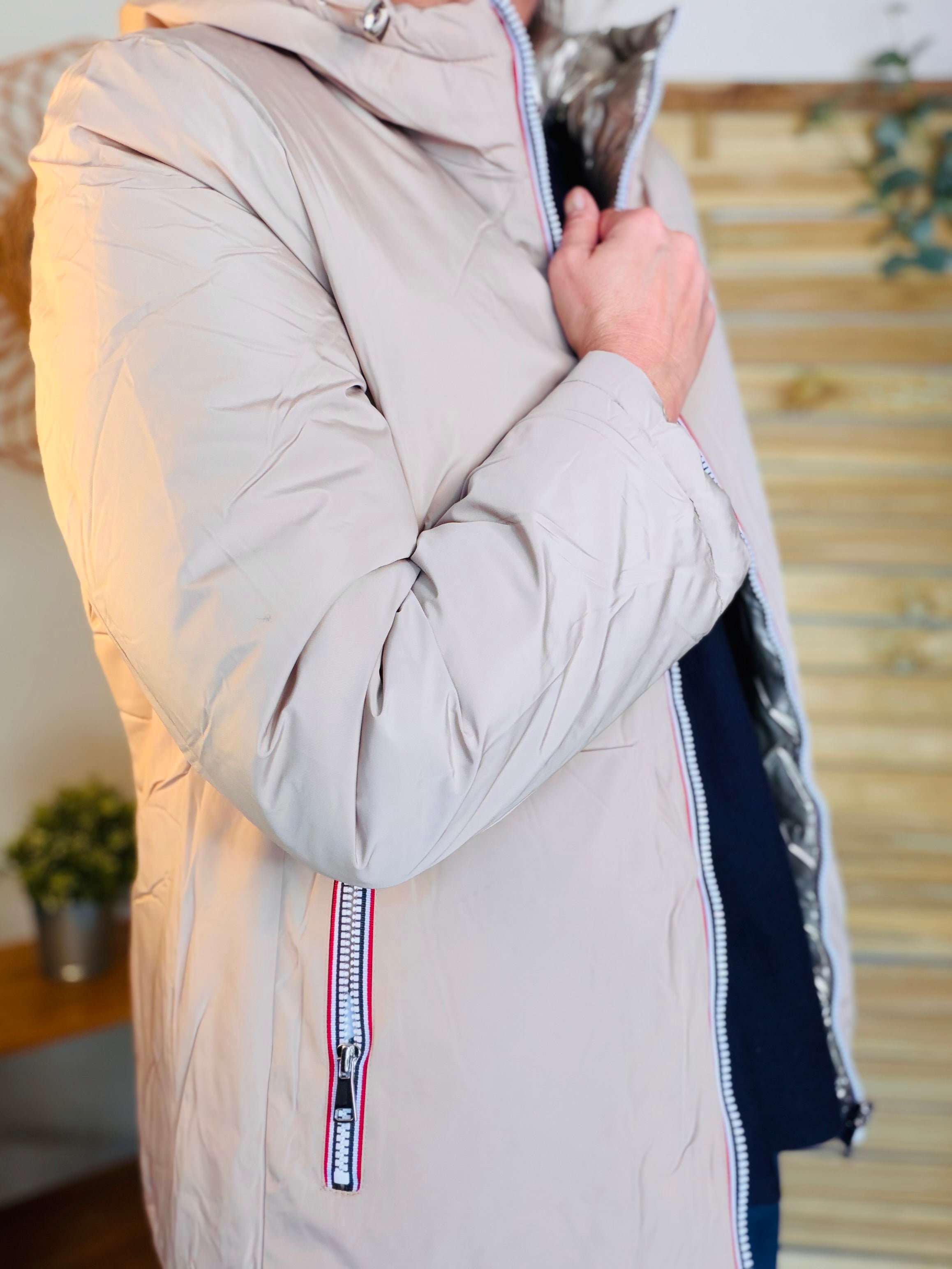 ⚡️PÉPITES FRIDAY - Doudoune imperméable réversible longue ANGÈLE COURT - Beige rosé - MELYA MELODY