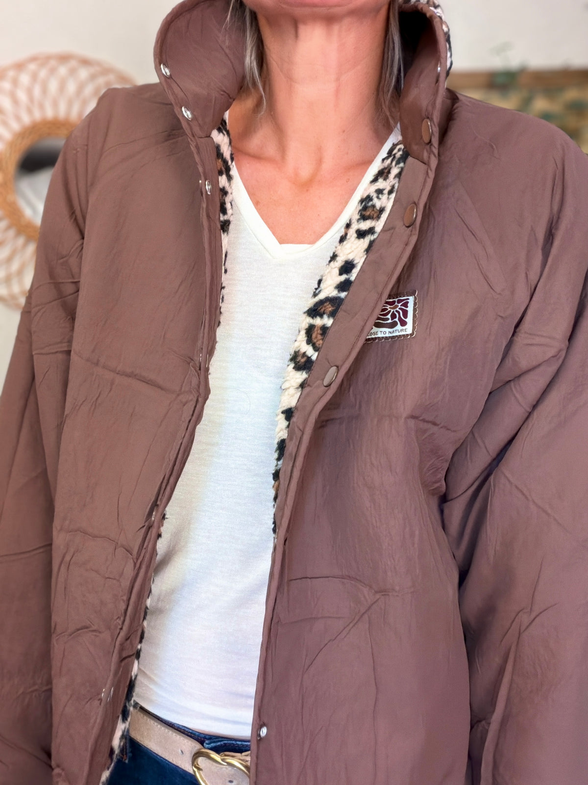 Veste matelassée réversible Sherpa AMÉLIE Choco / Léo