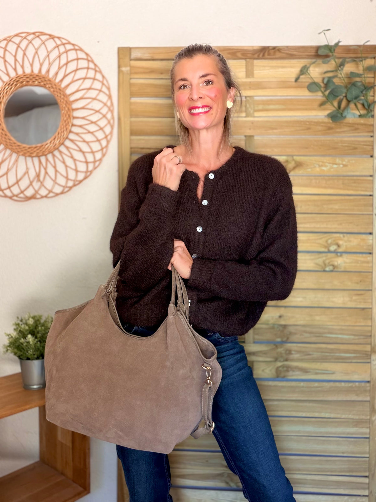 Gilet en maille MERYL - Chocolat brut