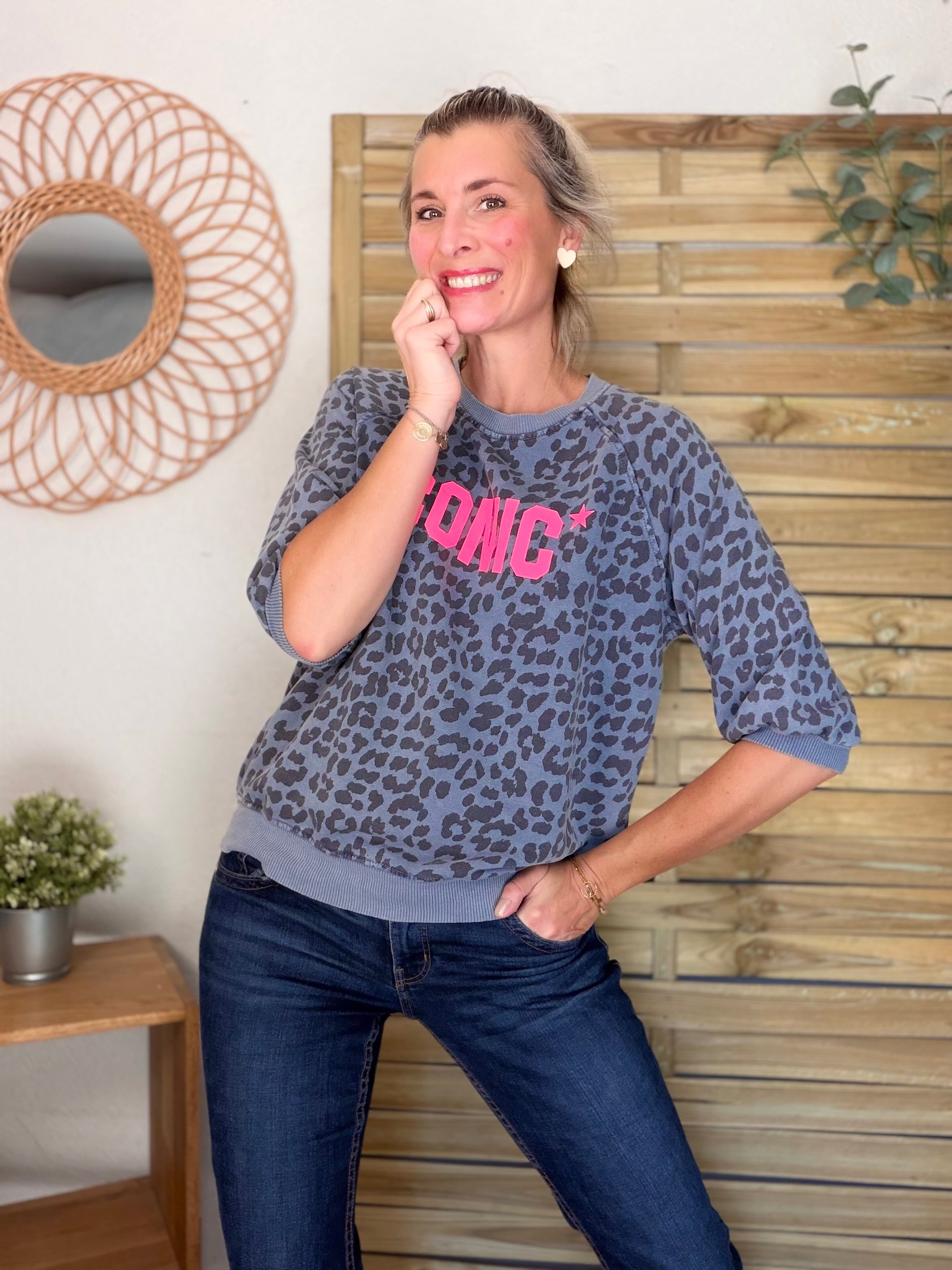Sweat ICONIC Léo - ANGELA Bleu pétrole