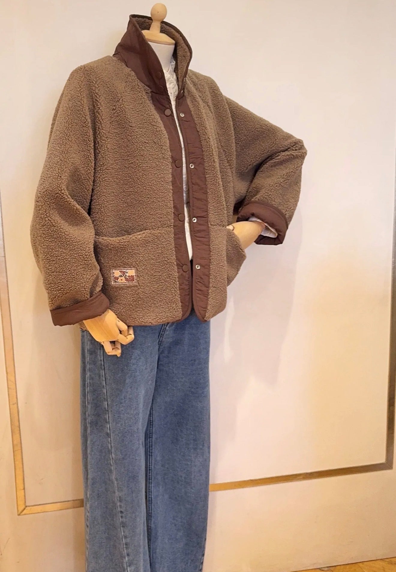 Veste matelassée réversible Sherpa AMÉLIE Chocolat