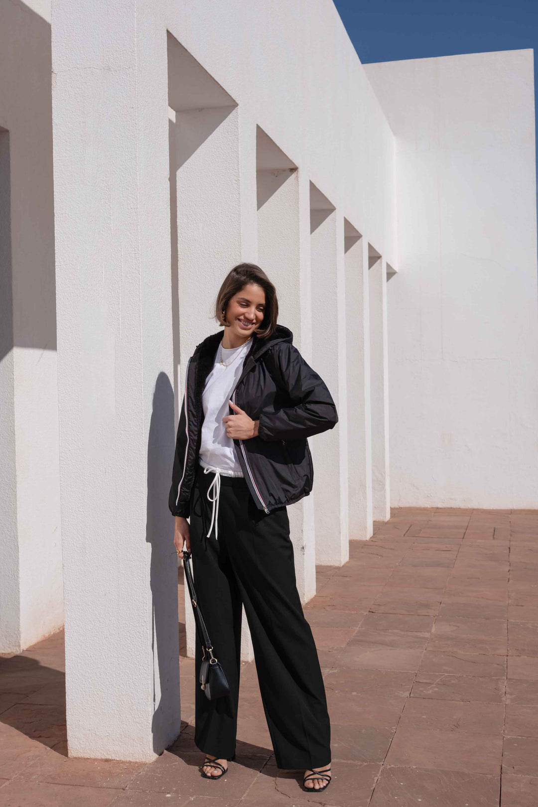 Parka Imperméable LOUISE COURT fourré - Noir - LAURA JO (DÉSTOCKAGE Taille L)